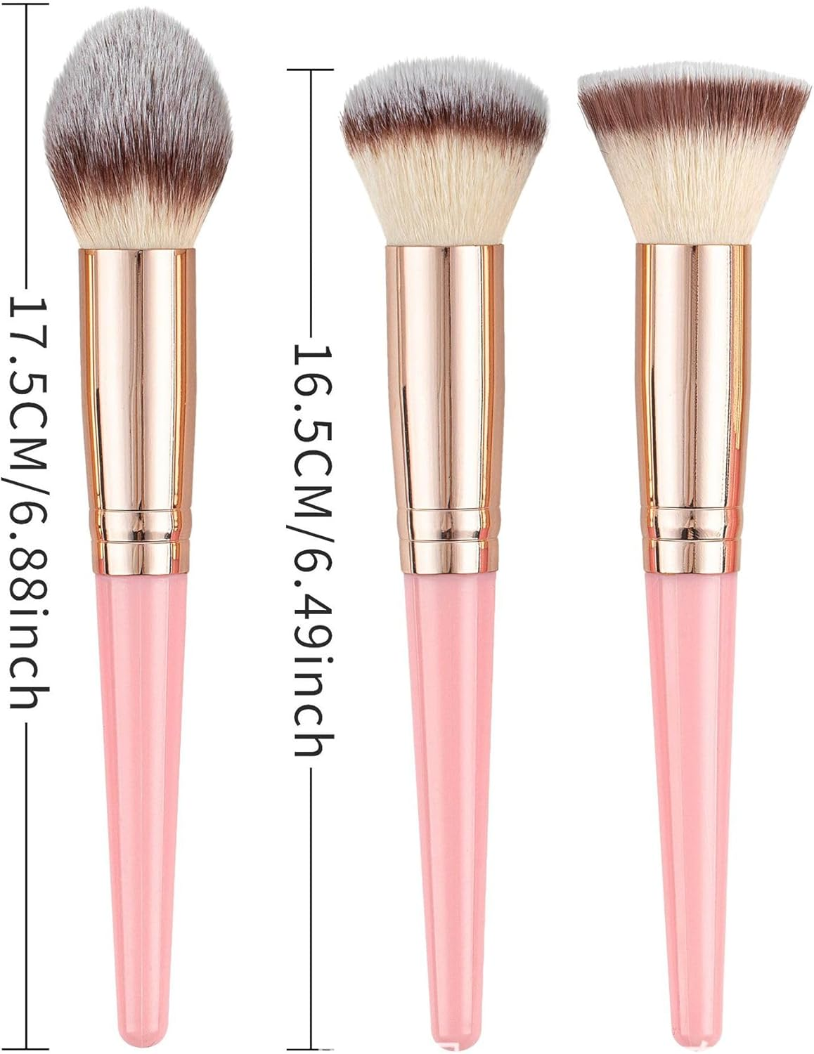 Makeup Brush Set 10-Piece Premium Synthetic, Soft Face & Eye Makeup Brushes for Foundation Concealer Eyeshadow Blush, Pink