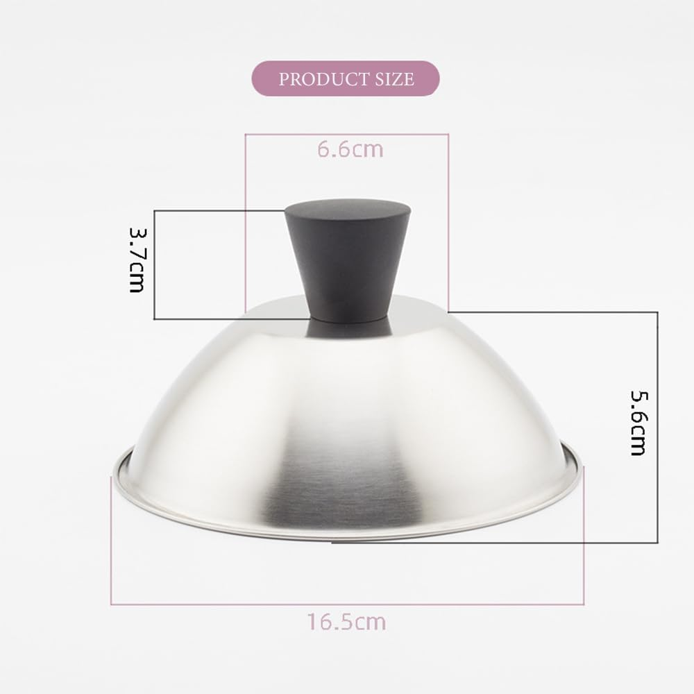 2 PCS Burger Covers Stainless Steel,Small Metal Steaming Cover Grill Lid,Cheese Melting Dome,Ideal for Indoor & Outdoor Flat Top Griddle Teppanyaki, Dishwasher Safe image number 1