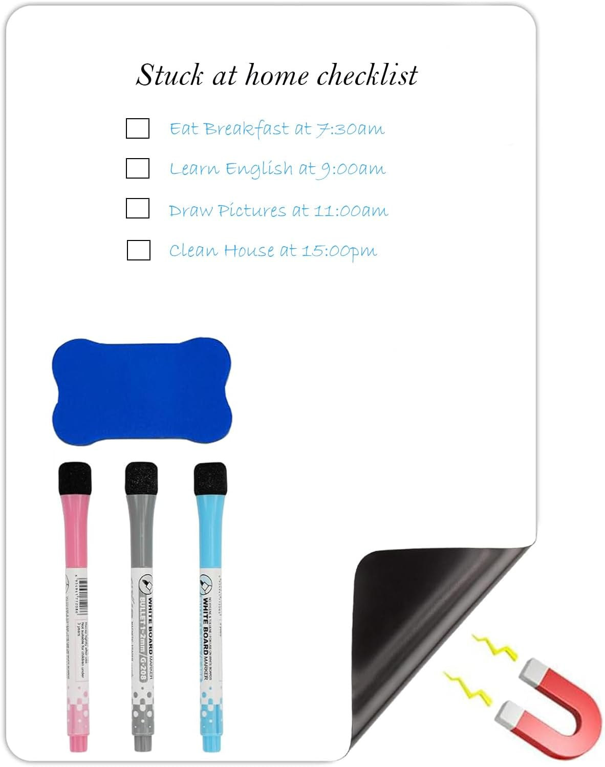 Magnetic Whiteboard for Fridge,Reusable Dry Erase Board Self Adhesive for Office,School,Home,12X8 Inch,White image number 1