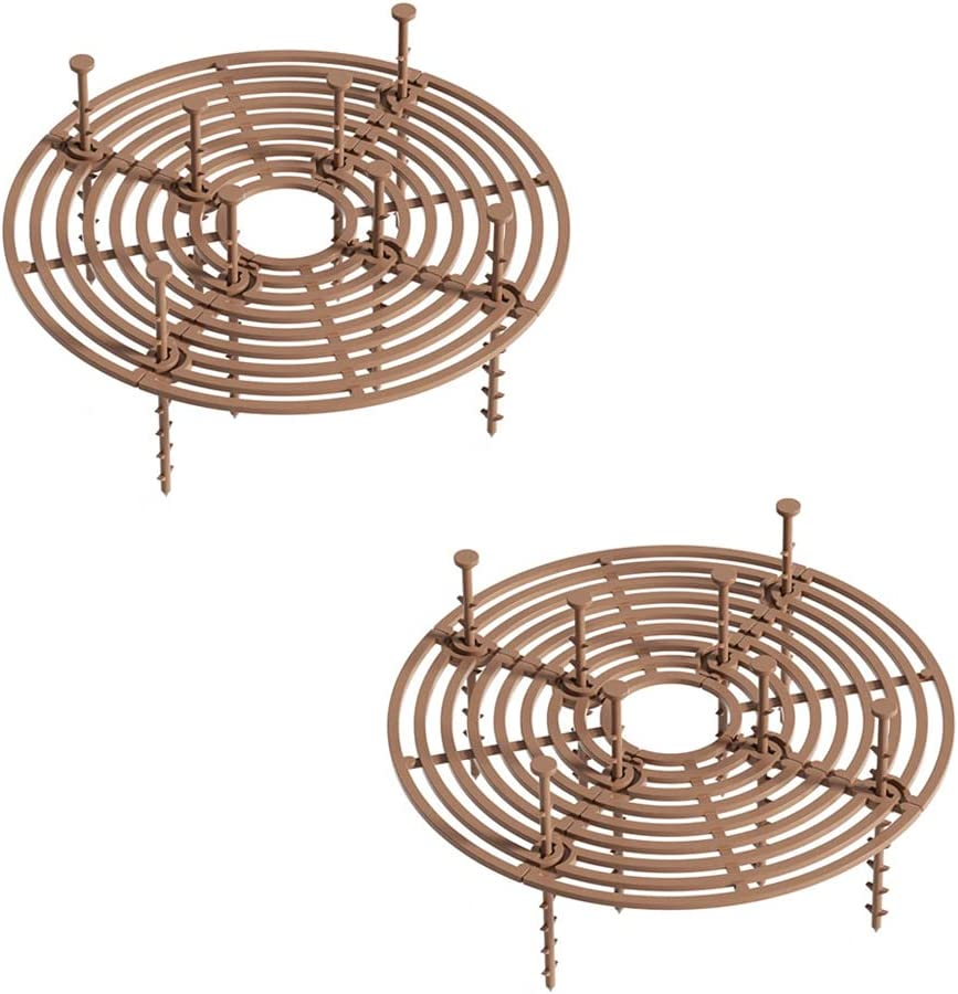 Modixun 2Pack Plant Pot Grid, Cuttable Flower Pot Soil Cover Protectors with Deep Stakes, Dogs, Cats Digging Stopper, Plant Grid Pot Cover, 19Cm/7.5In Diameter image number 2