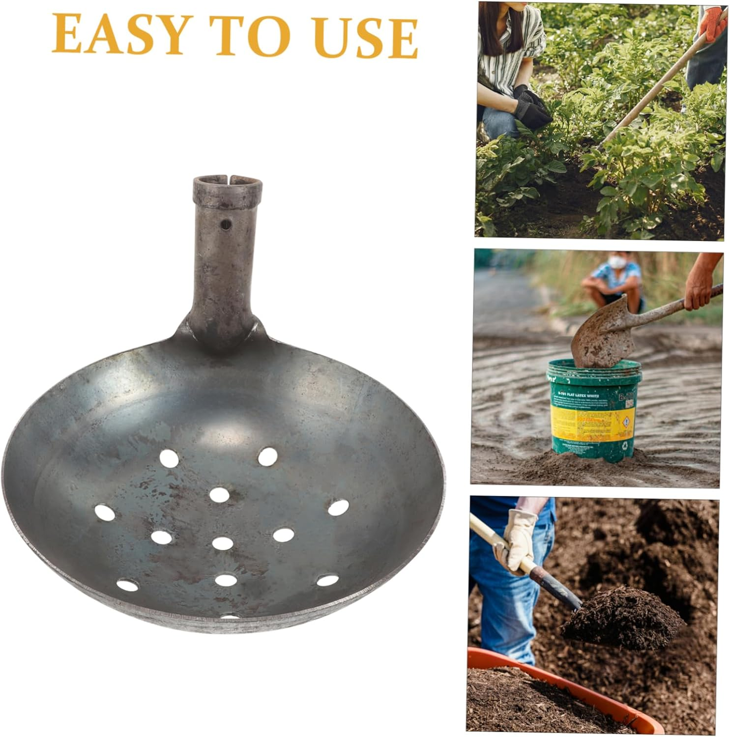 CAXUSD Drain Removal Tool Metal Sifting Ladle for Dung Litter Sewage System Cleaning image number 1