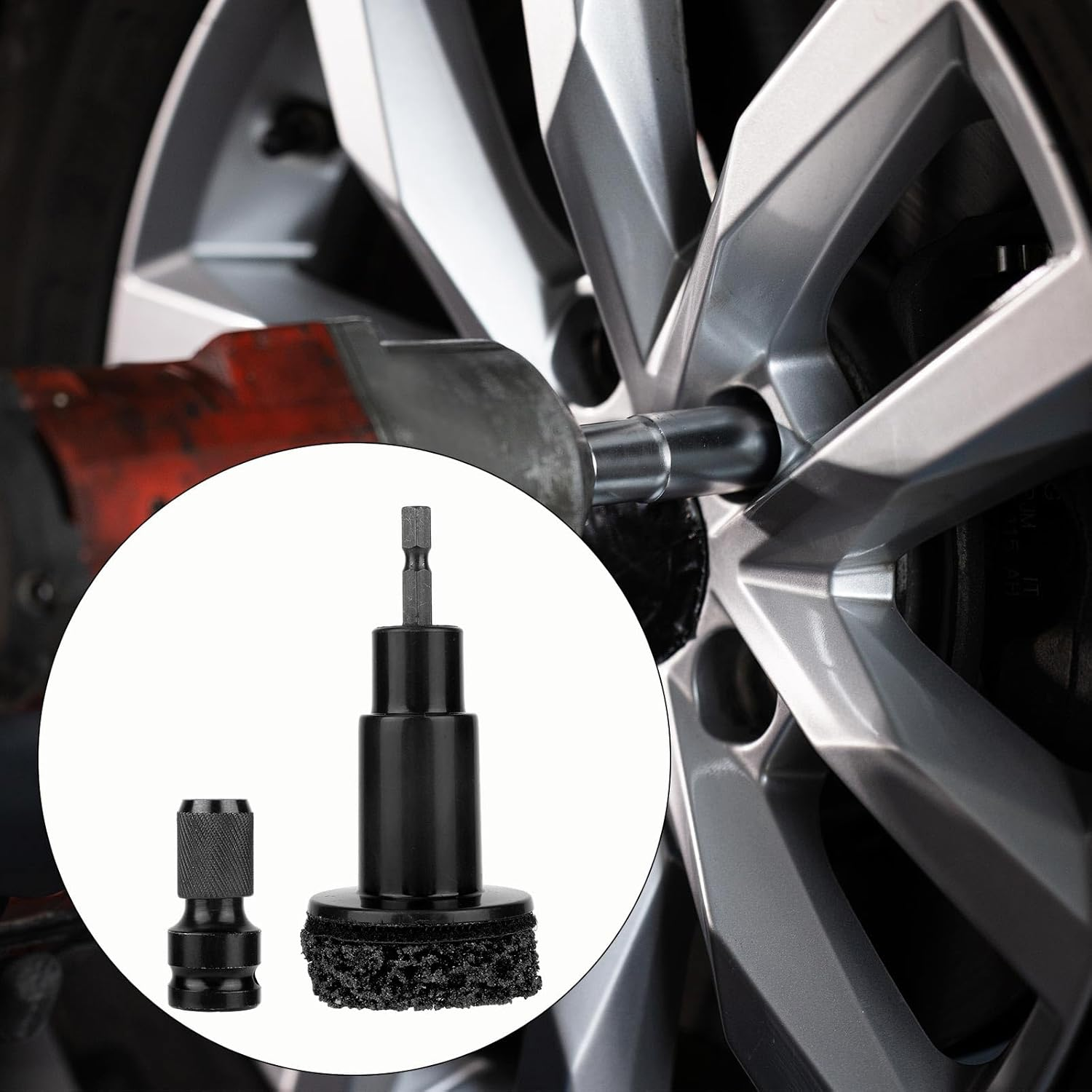 Wheel Hub Cleaning Kit, Hub Resurfacing Tool Brake Wheel Stud Cleaner for Lug Studs and Rotors Automotive Maintenance Grinding Kit Compatible with 1/2" Impact Wrenches and Power Drills