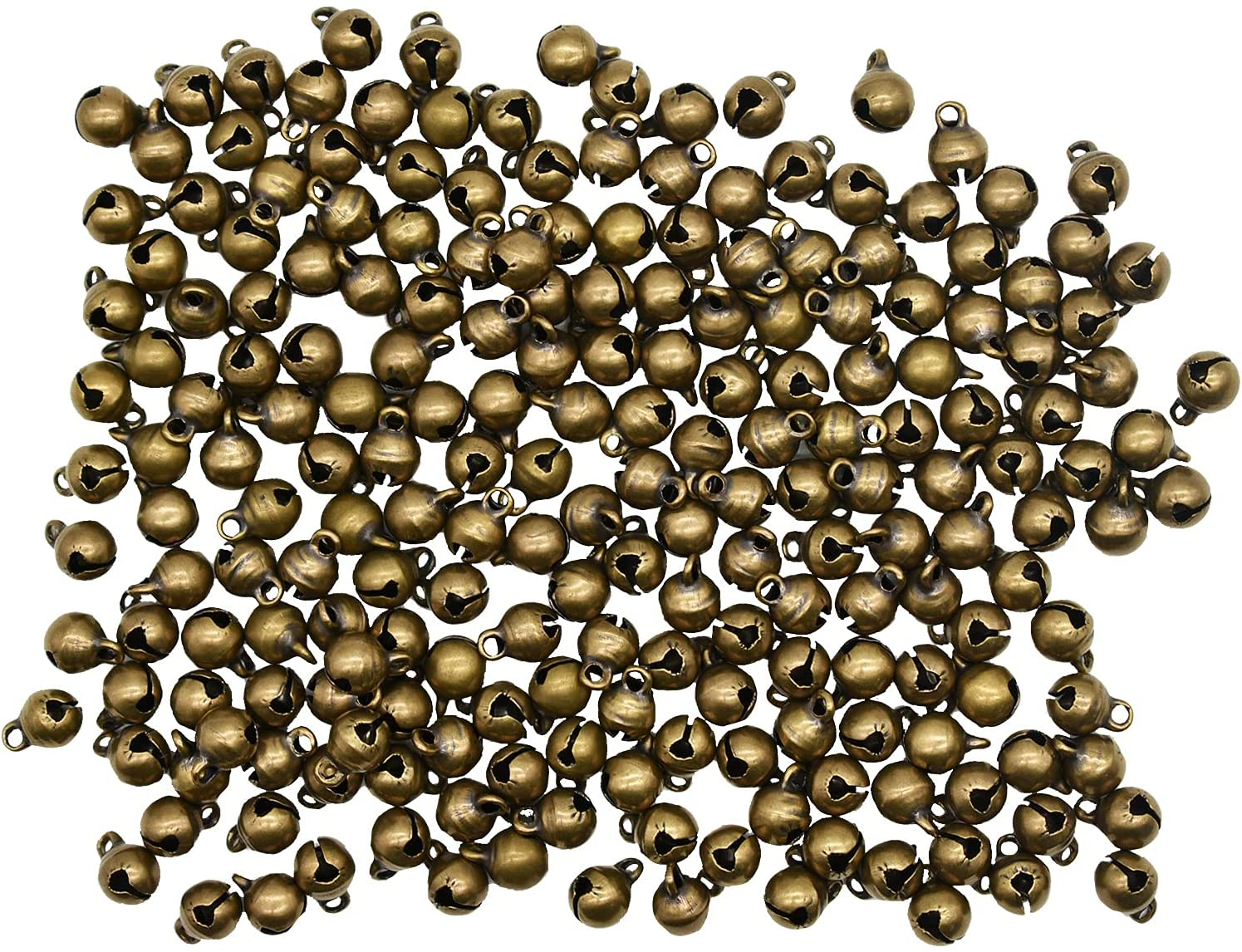 Maydahui 200PCS Mini Jingle Bell 1/4 Inches Vintage 6Mm Alloy Bronze Color Bead DIY for Sewing Wedding Jewelry Findings and Crafts