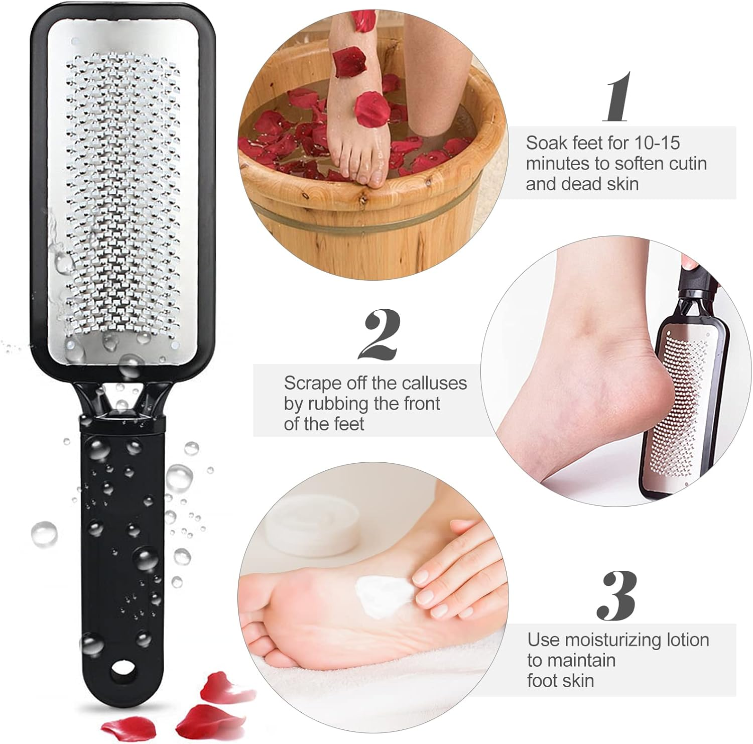 Sularpek Callus Rasp, Foot File Pedicure, Callus Rasp for Callus Removal, Foot File Made of Stainless Steel, Black image number 4