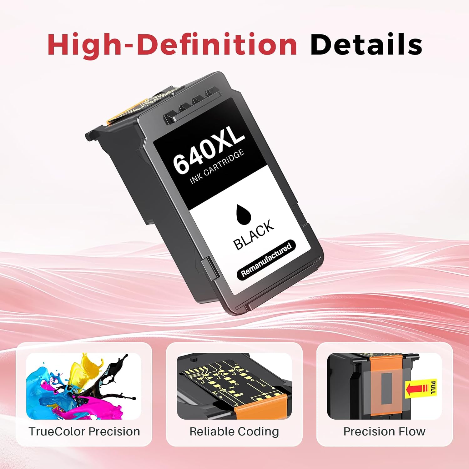 640XL PG640XL Black Ink Cartridge Replacement for 640XL Ink Compatible for MG2160 MG2260 MG3160 MG3260 MG3560 MG3660 MG4160 MG4260 MX376 MX396 MX436 MX456 MX476 MX516 MX526 (1 Black) image number 3
