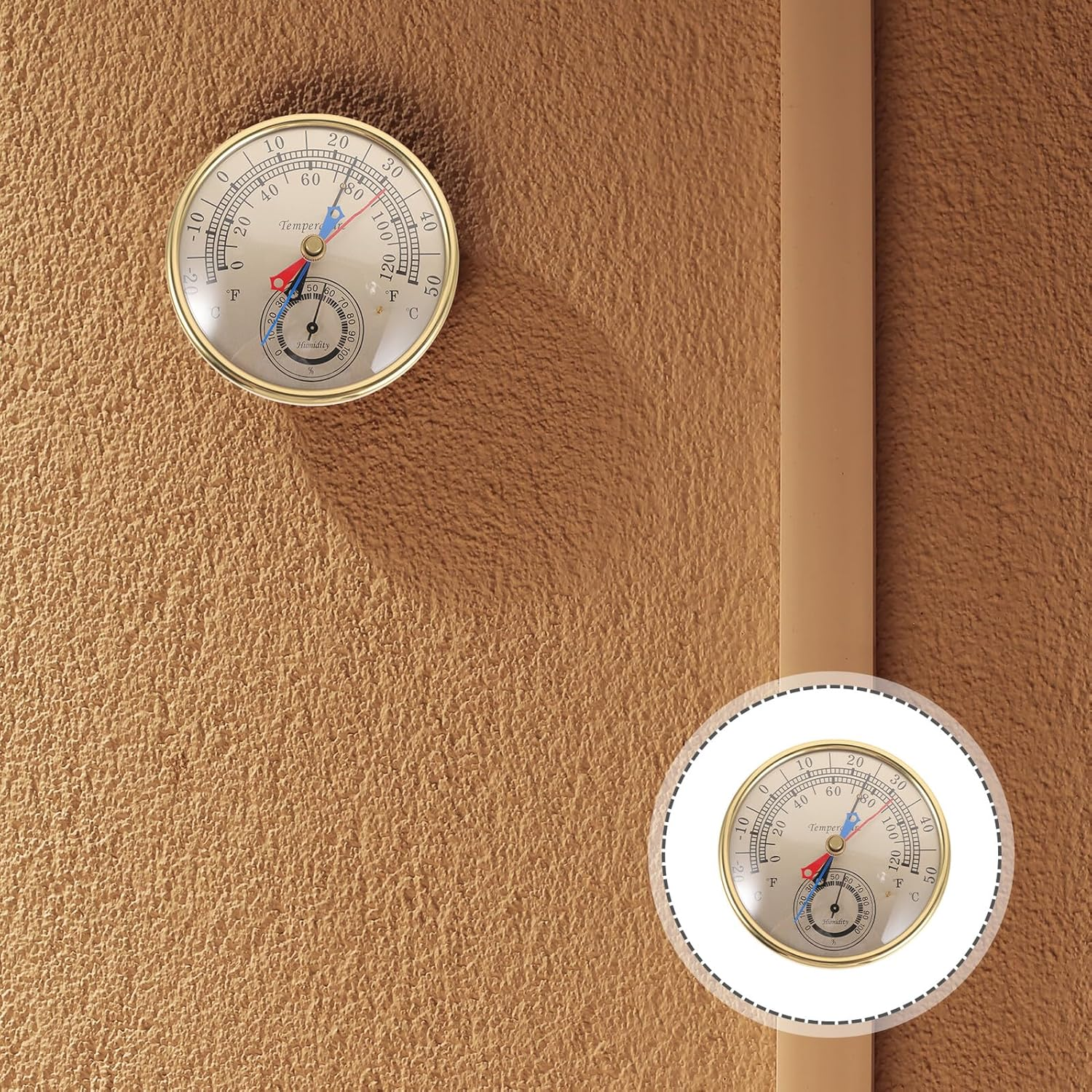 Yardenfun Multifunctional Indoor Outdoor Thermometer Hygrometer for Garden Patio Greenhouse Measures Maximum Minimum Temperature and Humidity Glass Plastic Wall-Mount Weather Gauge image number 1