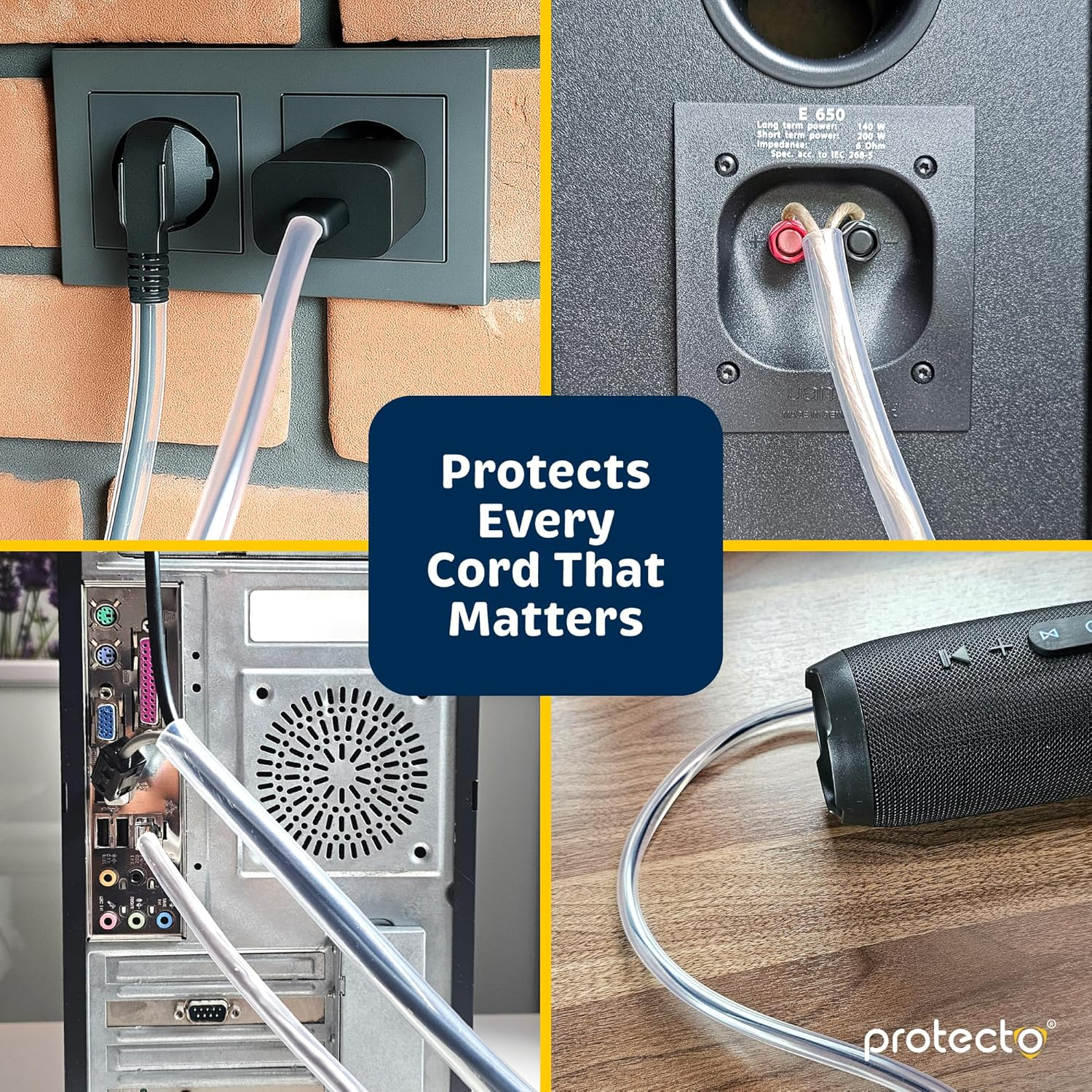 Pet Wire Protector Flexible Cable Sleeve 7Ft - Odor-Free Cat & Dog Chew Proof Electrical Power & Charger Cord Cover for Phone, USB, RCA & HDMI Cables | 2Mm Thick Overfloor Universal Protection image number 4