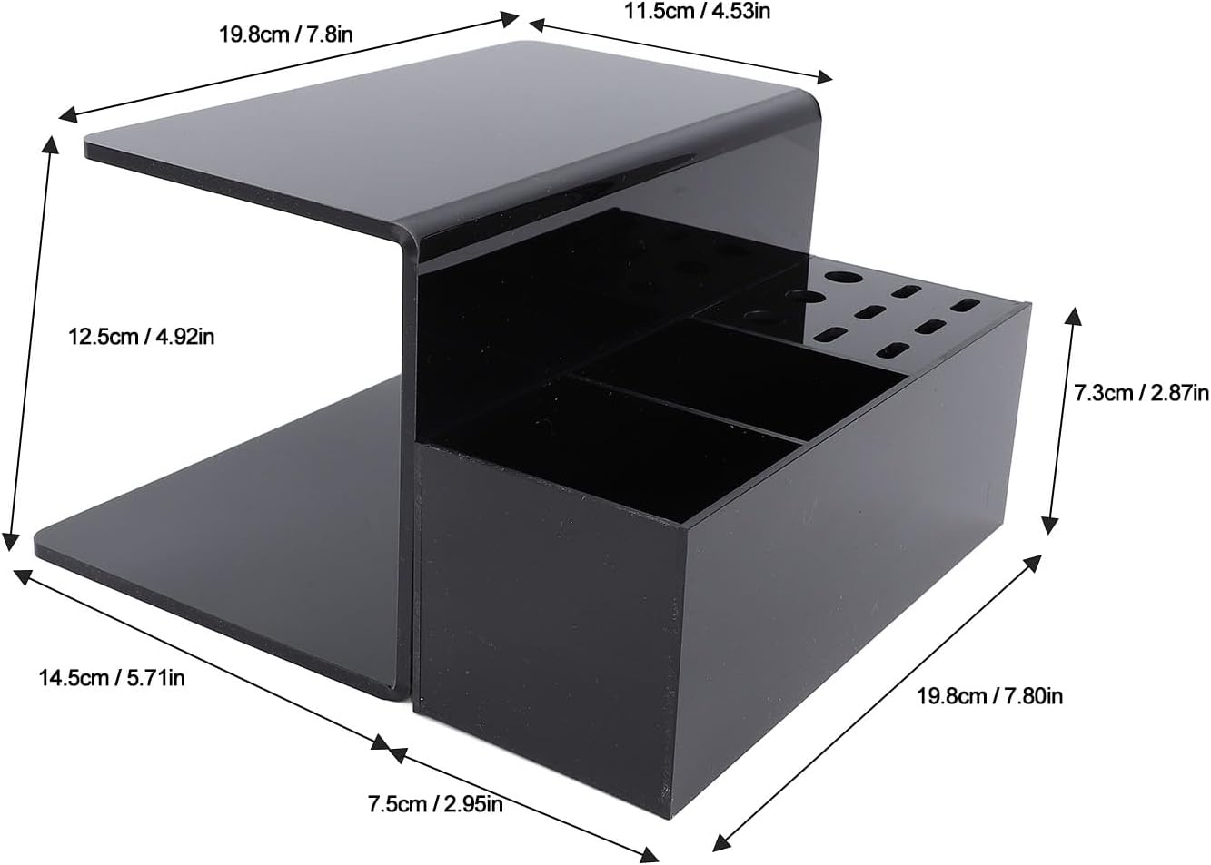 Cryfokt Premium Acrylic Eyelash Pillow Shelf with Storage Box, Convenient Lash Pillow Organizer for Eyelash Salons and Training Schools (Black) - White image number 2