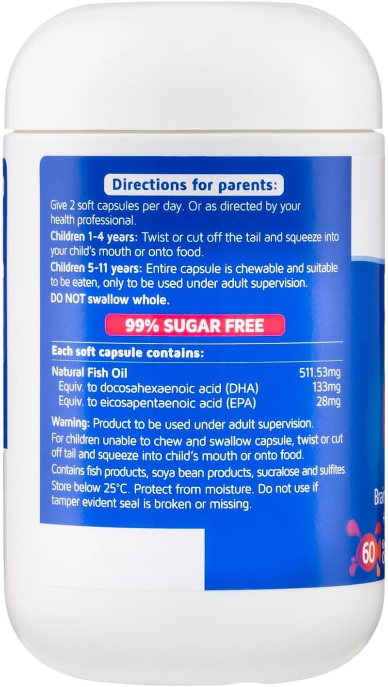 Nature'S Way Kids Smart Omega 3 Fish Oil High DHA Burstlets 60 Capsules