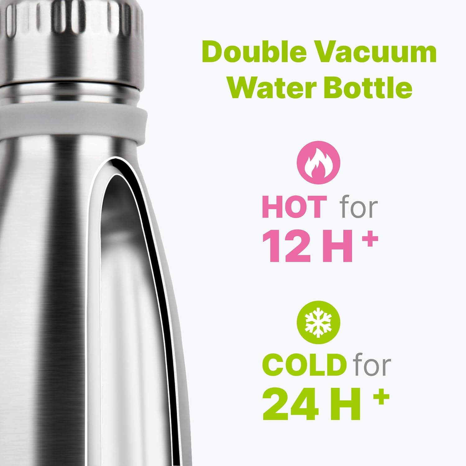 Kids Water Bottle, 350ML Stainless Steel Vacuum Insulated Small Water Bottle for Kids Leak Proof (Silver) image number 6