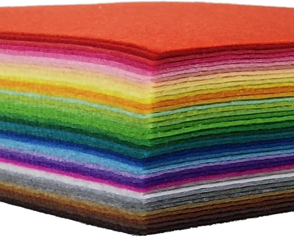 BIGCOW Felt Fabric Sheets, 40 Pieces, 10X10 Cm, Assorted Colours, 1Mm Thick image number 1