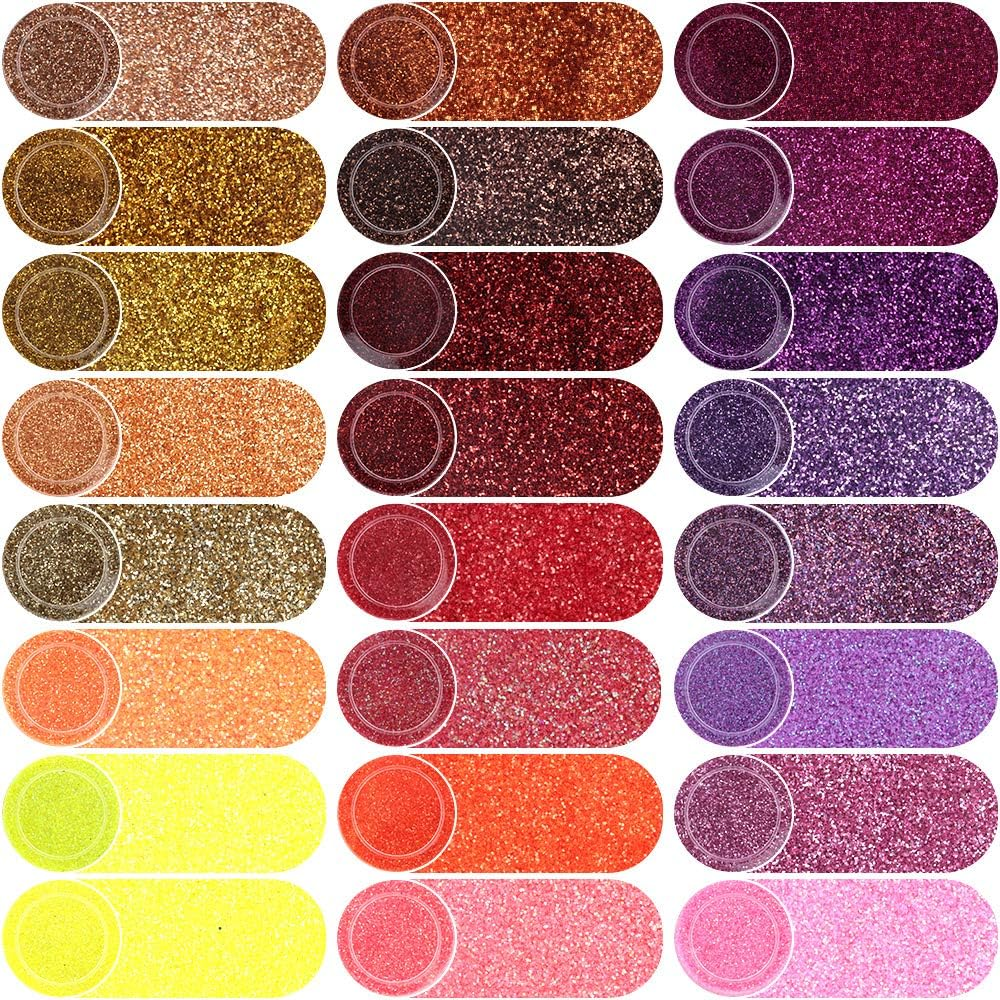 FANDAMEI 48 Colors Nail Glitter Set, 48 Boxes 5G Nail Art Glitter, Fine Glitter Powder for Eyeshadow, Cosmetic, Arts, Crafts, Decoration. Body Glitter, Face Glitter for Festival, Makeup, Halloween image number 4