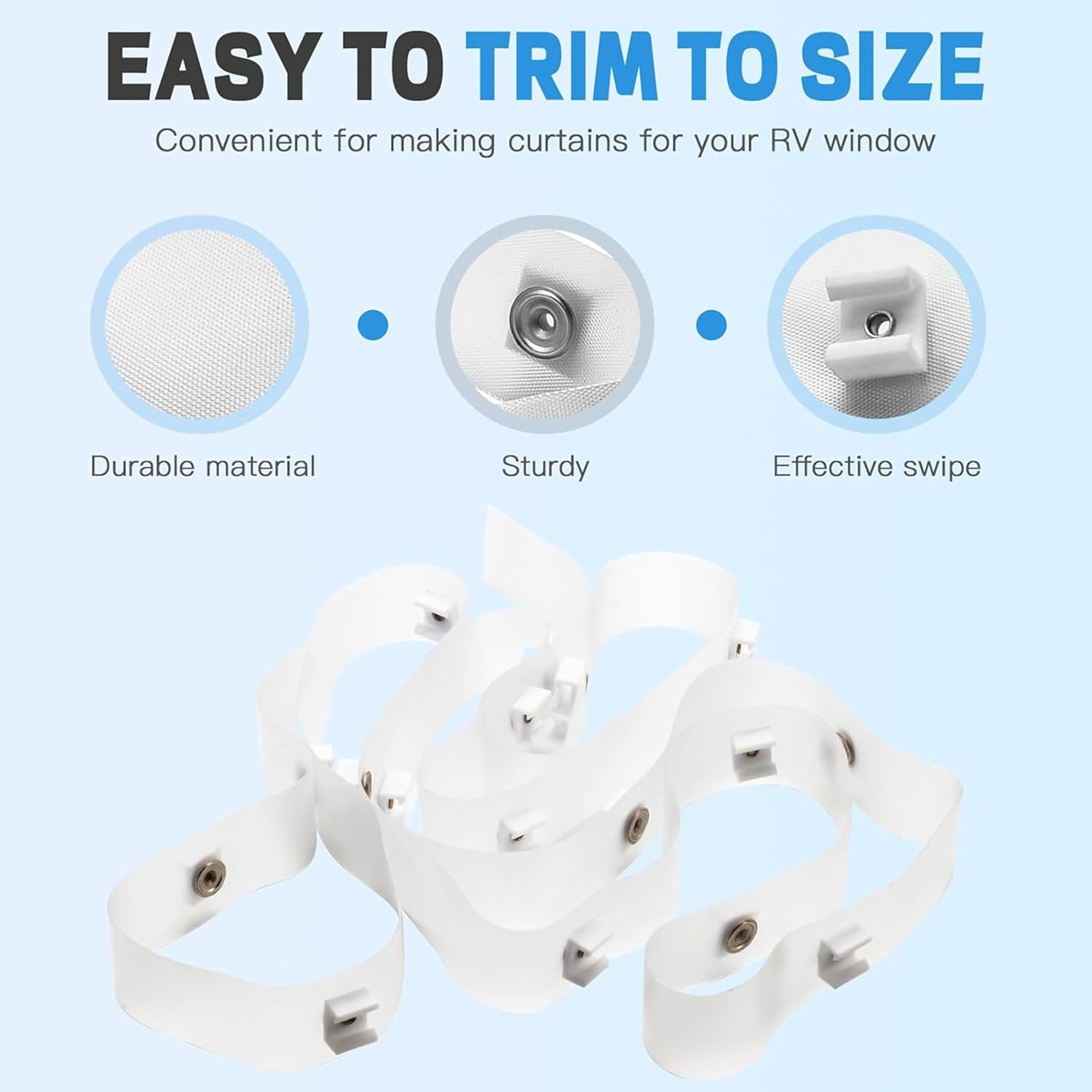 2 Pack RV Clear Glide Tape Set - 1/2 Inch Glides, 72 Inches Each - Smooth Drapery Ring Glide Tape A115 for Effortless Curtain Movement image number 6