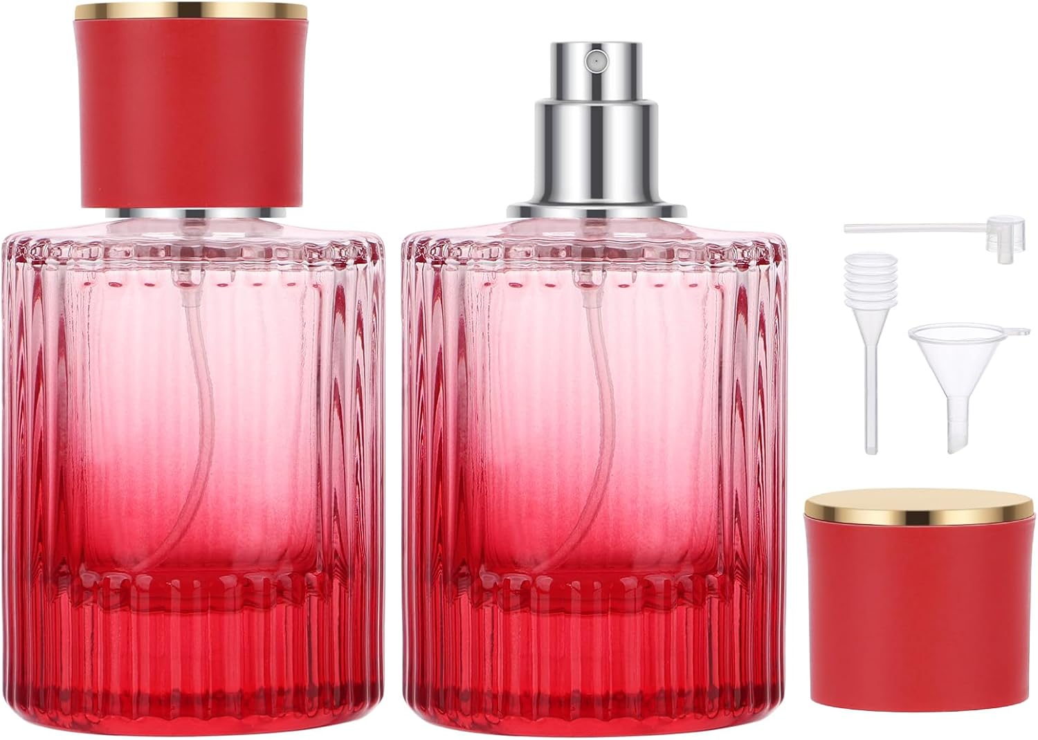 Segbeauty Travel Perfume Refillable Bottle, 2 Pcs 50Ml Perfume Atomiser Glass, Portable Perfume Spray Bottle, Scent Perfume Dispenser for Toner, Perfume, Cologne, Aftershave