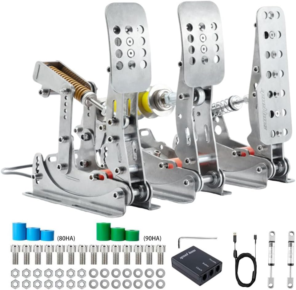 Simjack UT Sim Racing Pedals 200KG Load Cell Brake Pedal PC Racing Simulator Pedals Pressure Sensor HE Hydraulic Pedal (UT-P3-H3-DB)