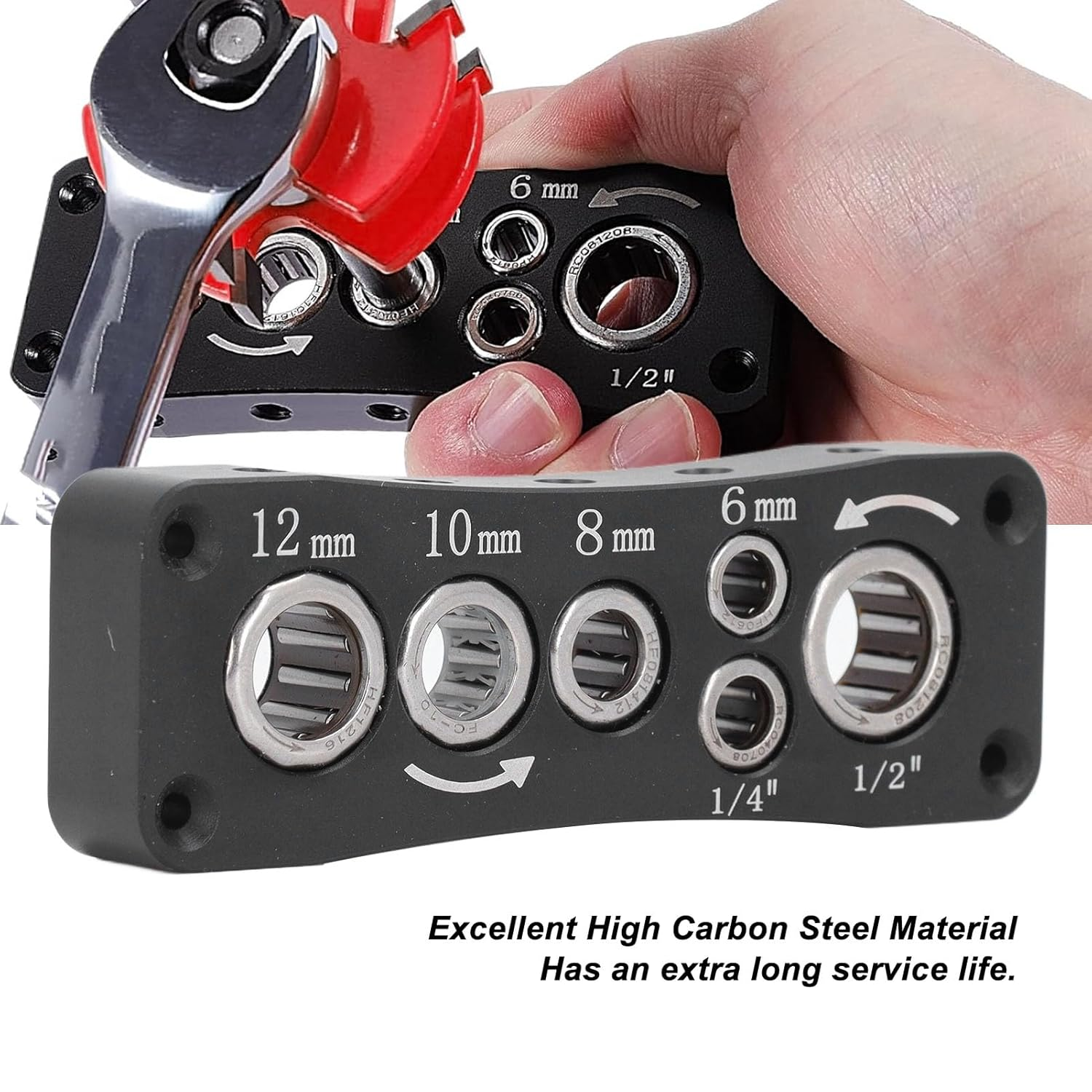 High Carbon Steel Router Bit Holder, Multifunctional Lightweight Router Bit Tray, Efficient Tool Changes, Portable Router Bit Organizer image number 4