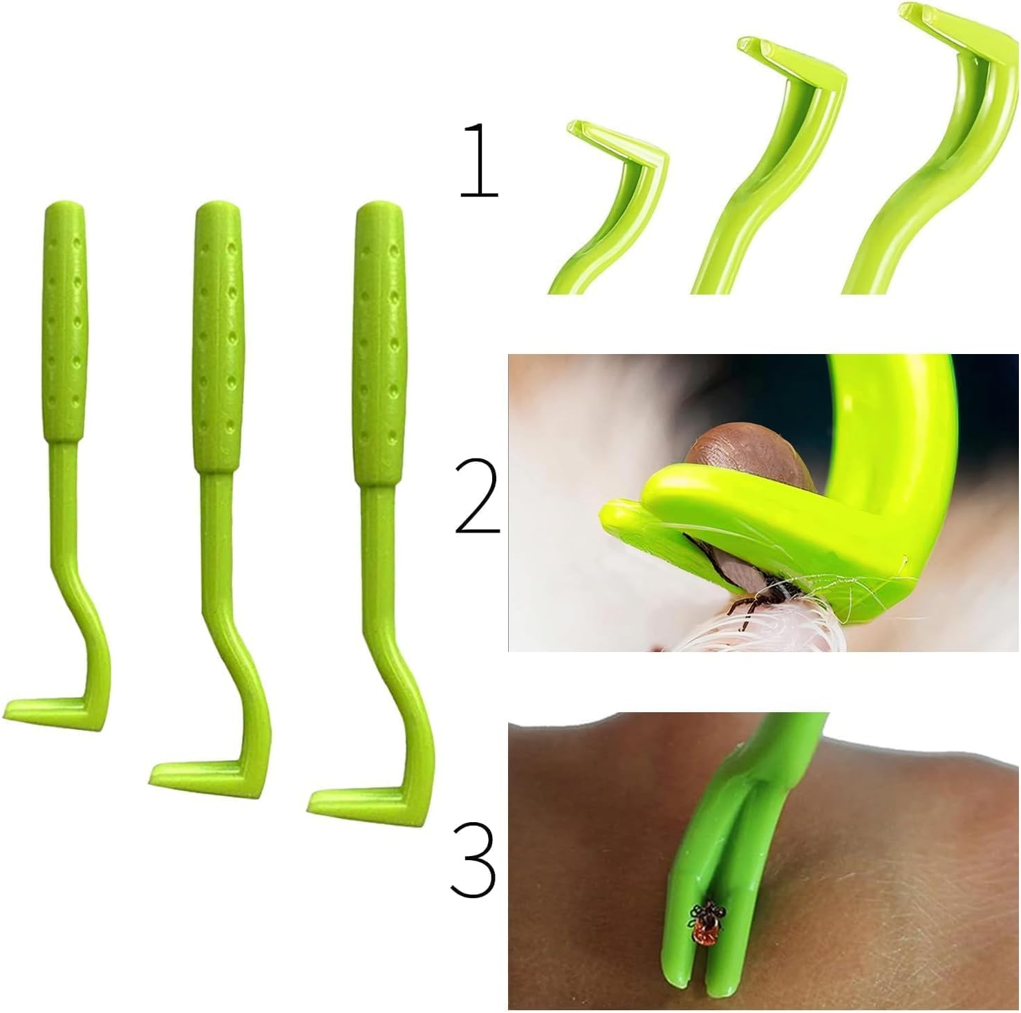 ANBOO 7-Piece Tick Removal Tool Set, 2 Tick Cards, Tick Tick Tweezers, Tick Comb, 3 Tick Hooks, Tick Card with Magnifying Glass, for People, Children, Dogs, Cats, Ideal for Outdoor Activities image number 2