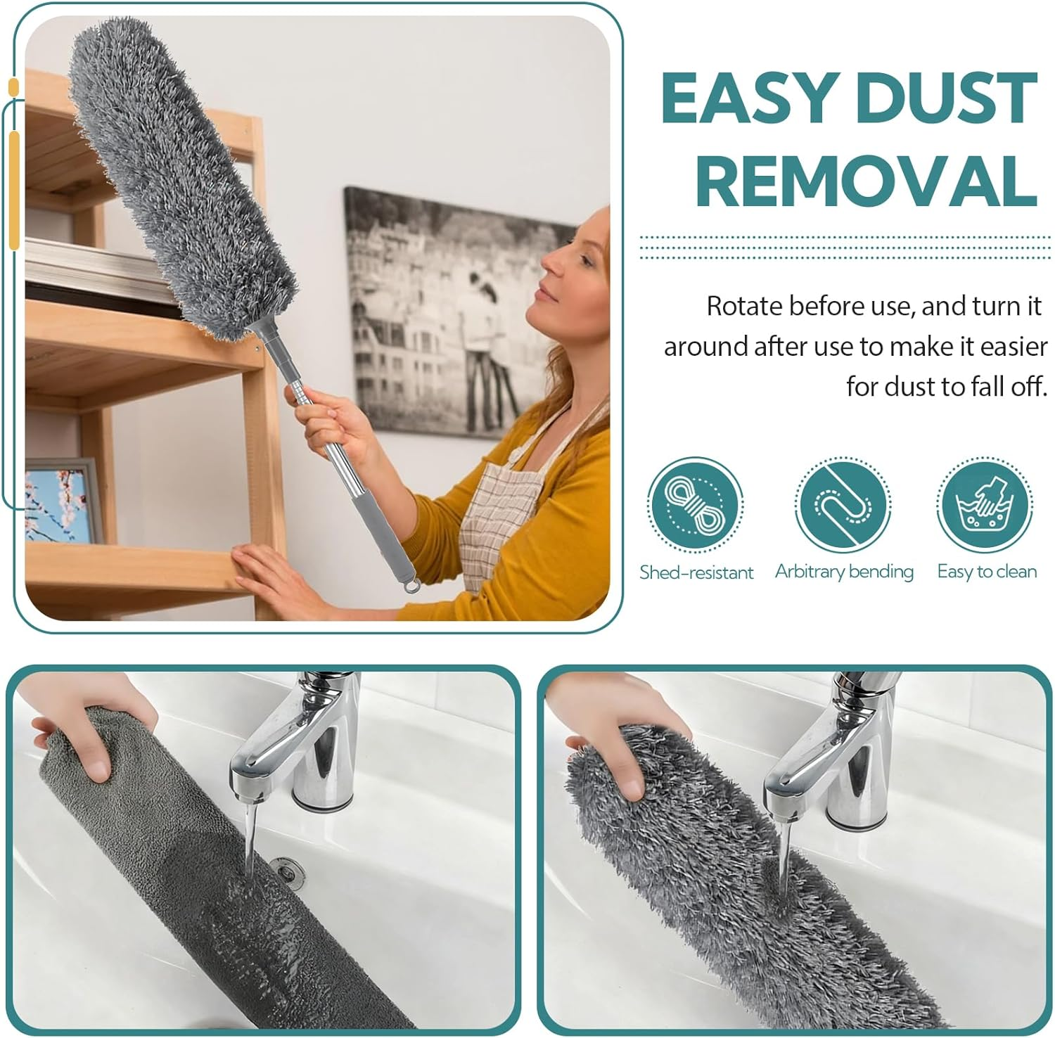 Zikenis Washable Telescopic Duster image number 3