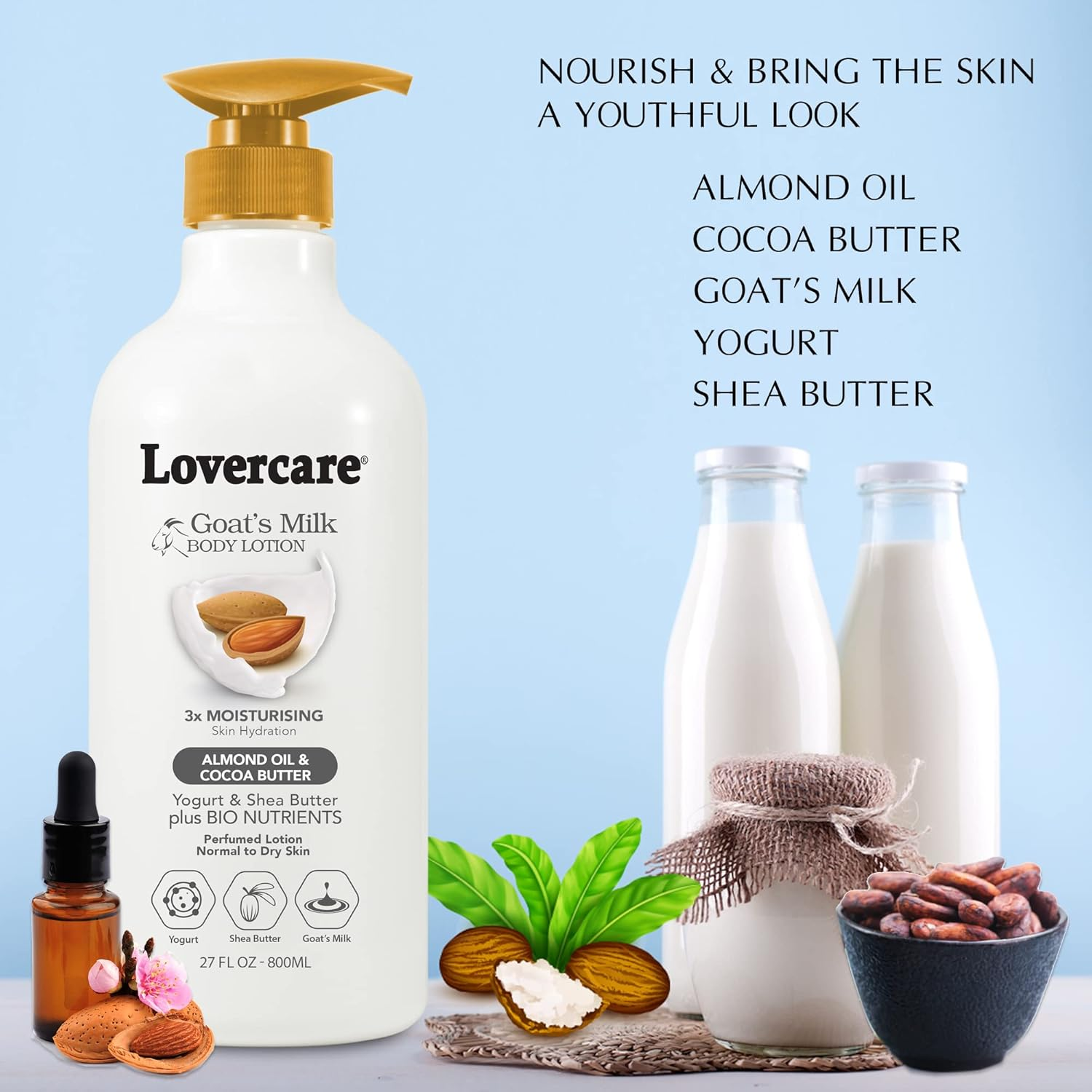 Combo Pack - Lovercare Goat'S Milk Almond Oil & Cocoa Butter Body Wash 1200Ml - Hand & Body Lotion 800Ml image number 6