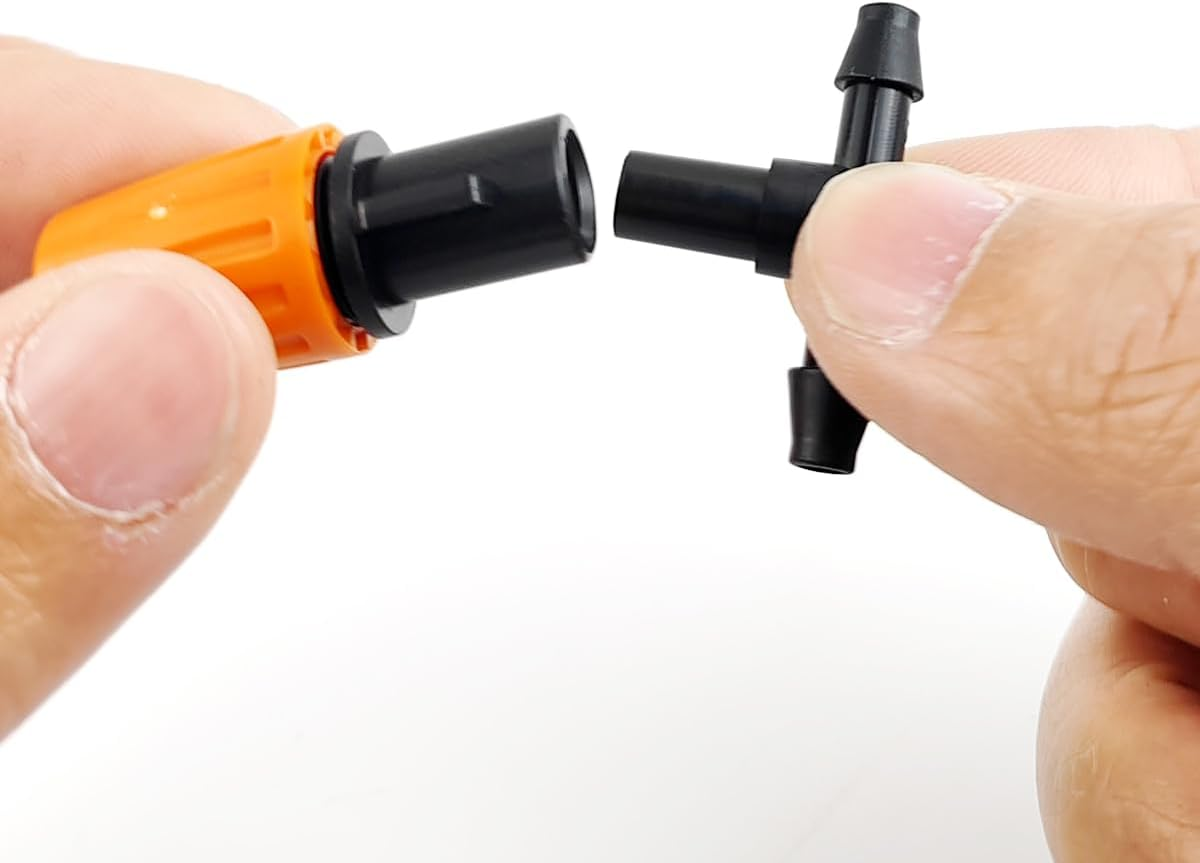 GXXMEI 80Pcs/Set Micro Spray Adjustable Flow Irrigation Drippers, 1/4 Inch Garden Adjustable Sprinkler Drip Irrigation Mister Heads with 3 Tee Irrigation Misting Drip Kit (40Pairs) image number 4