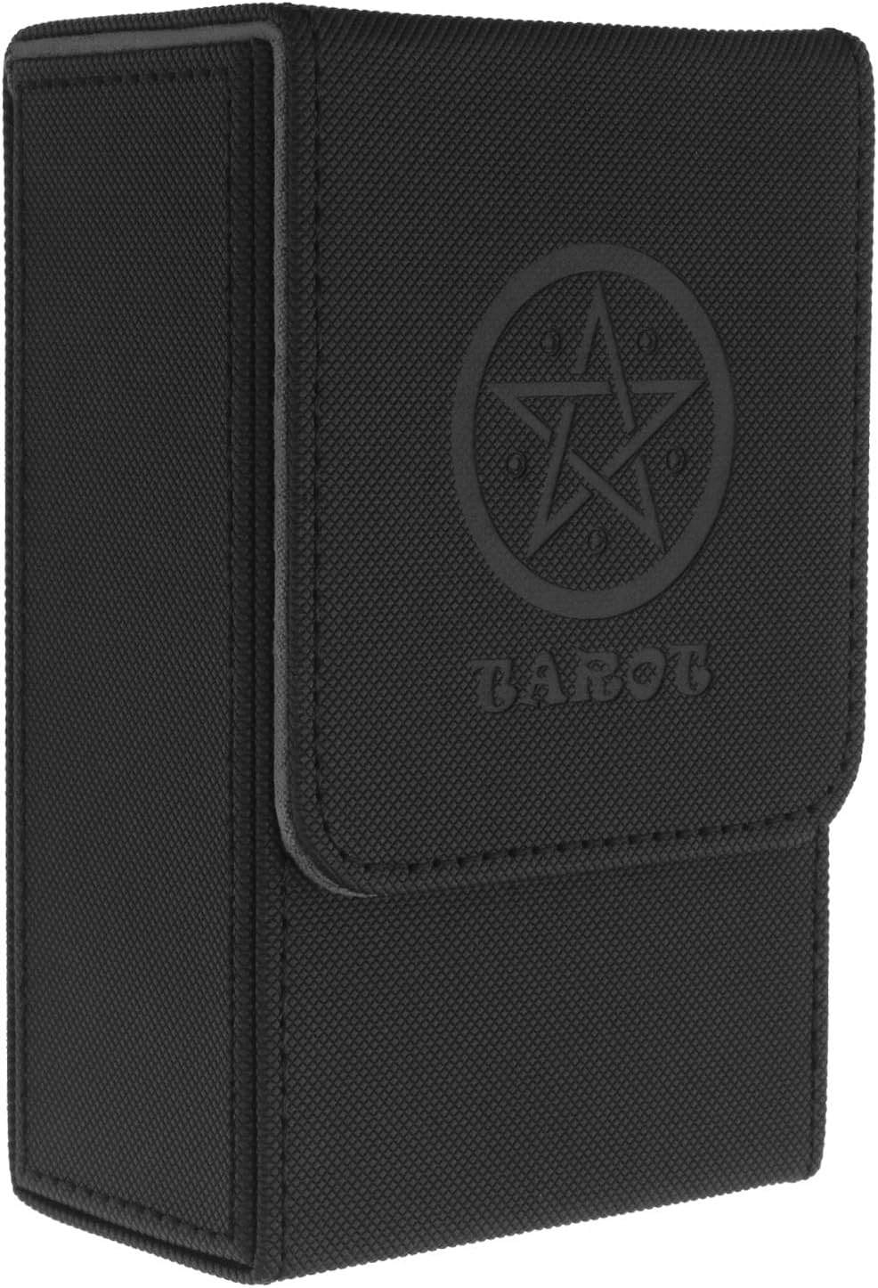Emagtech Tarot Card Case Card Deck Box PU Leather Card Storage Box Magnetic Closure Single-Sleeved Cards Box Protect Cards Solid Black