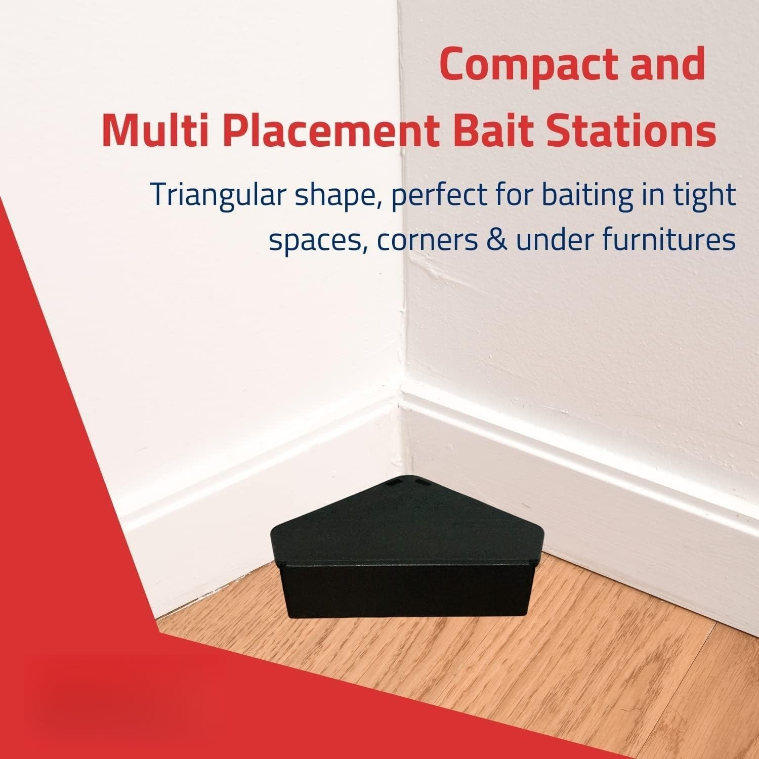 Mouse Bait Station with Keys - Child and Pet Safe Tamper Resistant Corner Unit Mini Rodent Trap Bait Stations - Indoor Outdoor Use (6 Pack, 2 Keys - Black) image number 3