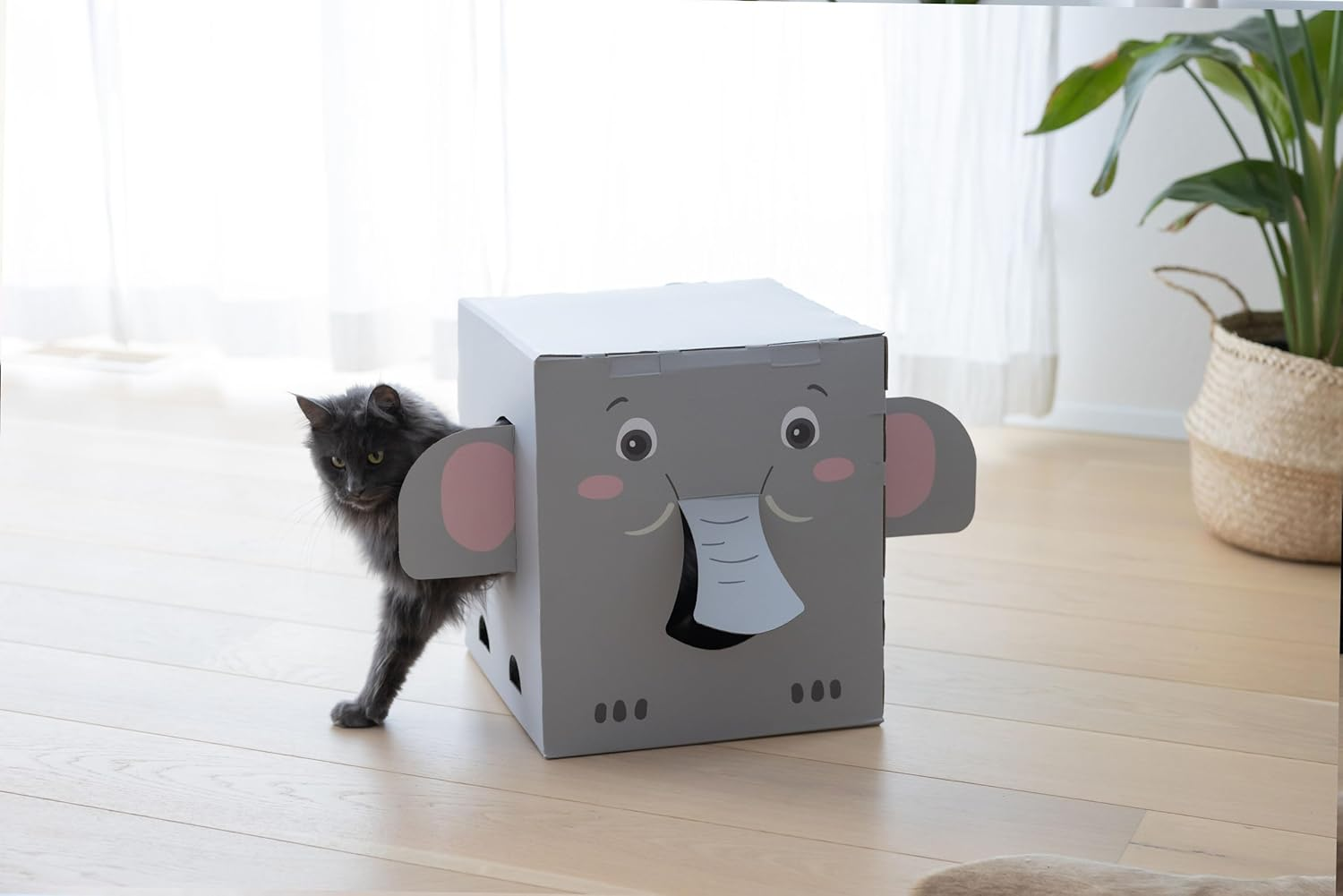 Cat Scratching House Elephant 35 X 35 X 39 Cm Grey image number 5