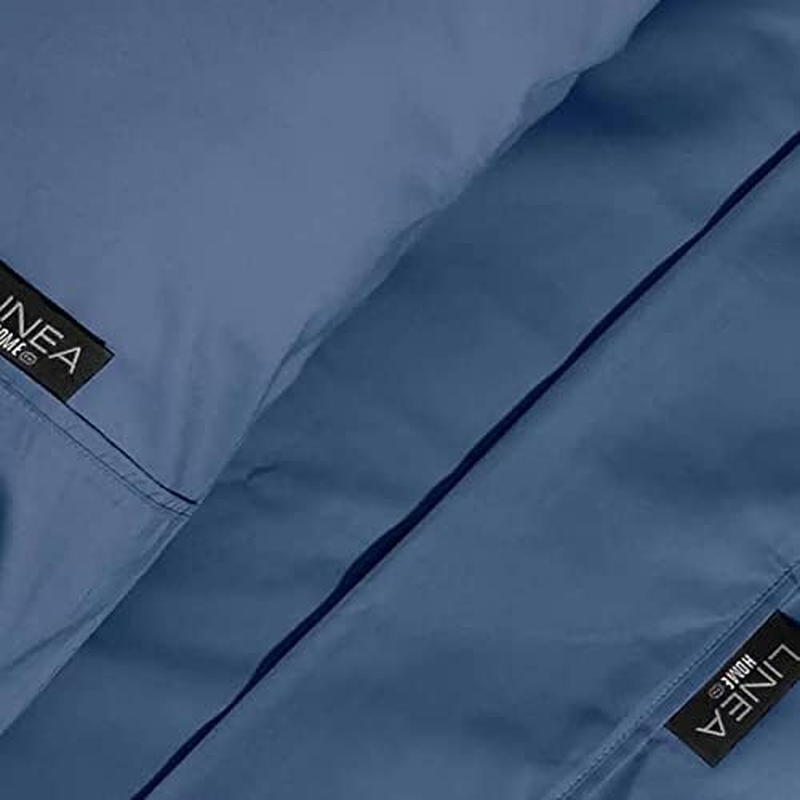 Linea Home King Bed Fitted/Flat Sheet Set 1500TC Cotton Rich Storm Home Bedding