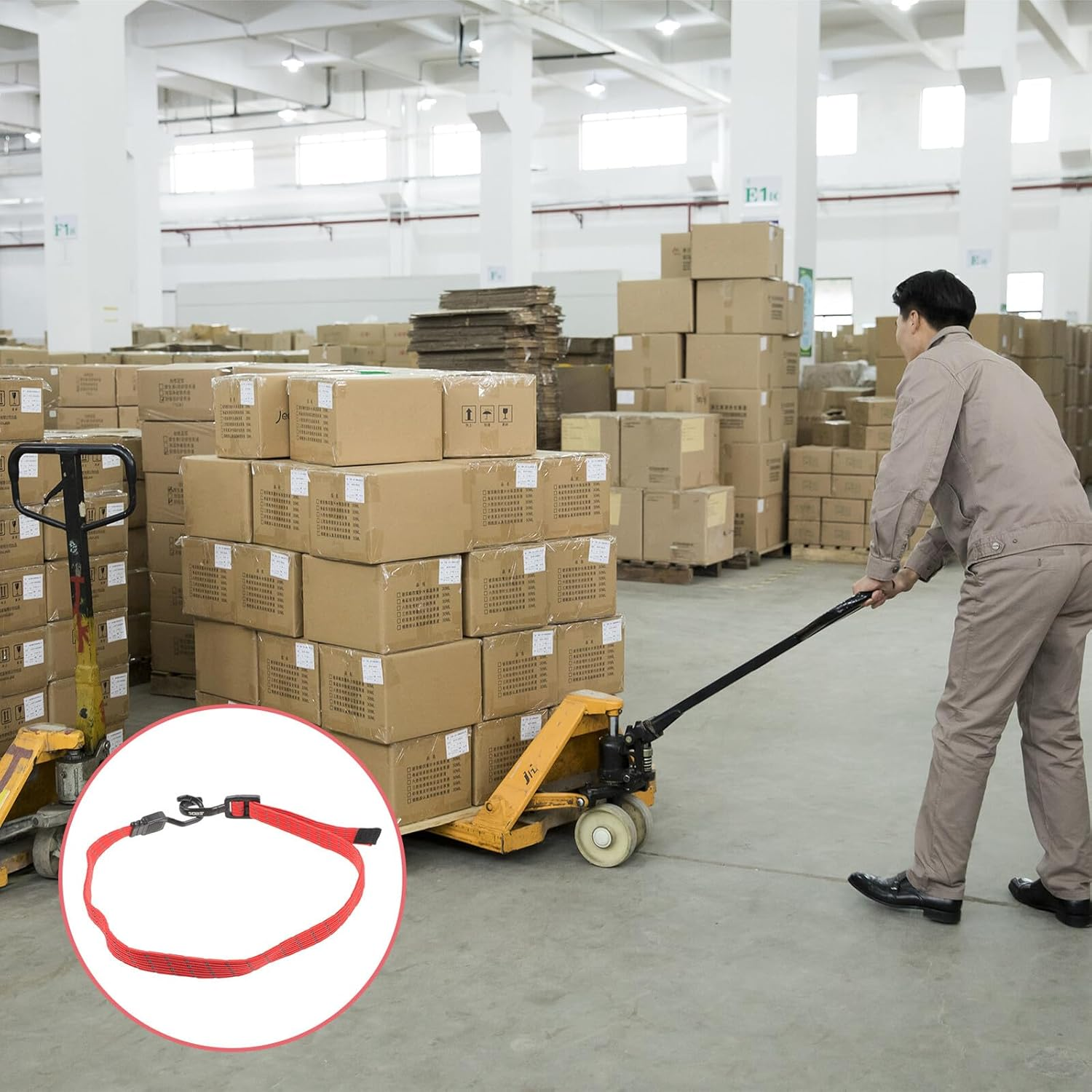 Ifundom Bungee Cords with Hooks Elastic Cargo Binding Straps Red Travel Luggage Fixing Belt Adjustable Outdoor Multi-Purpose Tie-Down Rope image number 1