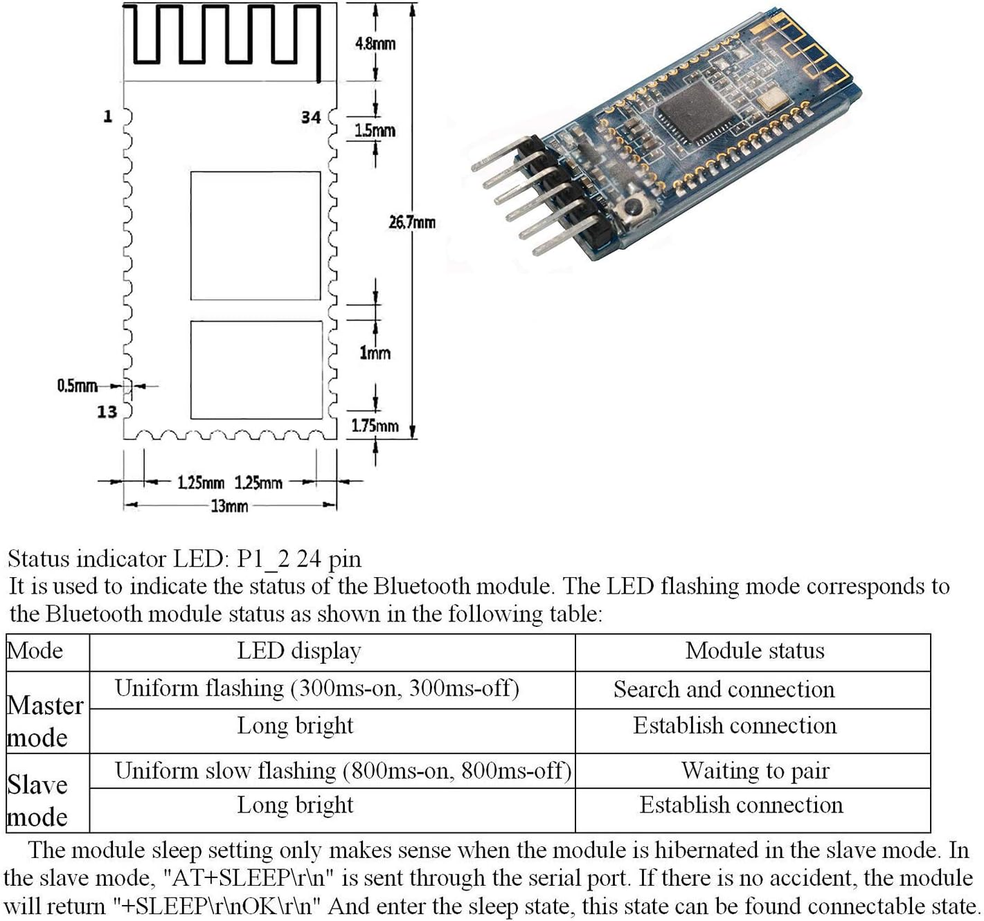 Hiletgo 2Pcs BLE 4.0 Bluetooth Module CC2540 CC2541 AT-09 Serial Wireless Module Compatible HM-10 for Arduino image number 1