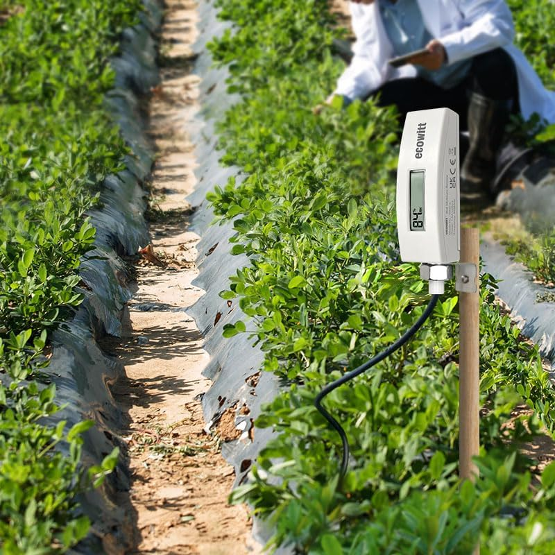 ECOWITT WH51L Soil Moisture Sensor with 1M/3.28Ft PVC Wire Probe, LCD Display, Needs to Pair with Wi-Fi Gateway, 433 Mhz image number 2
