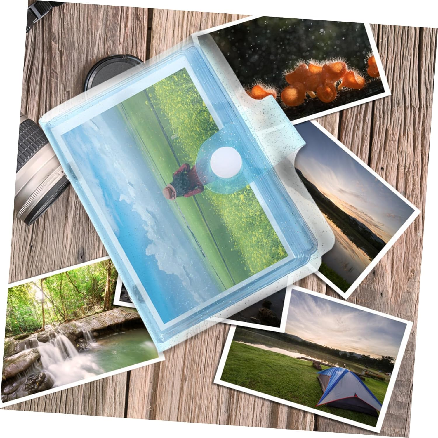 GLEAVI 3Pcs Mini Photo Album Postcard Storage Book for Instant Photos Compact Card Holder Blue Purple Pink for DIY Memories and Travel image number 2