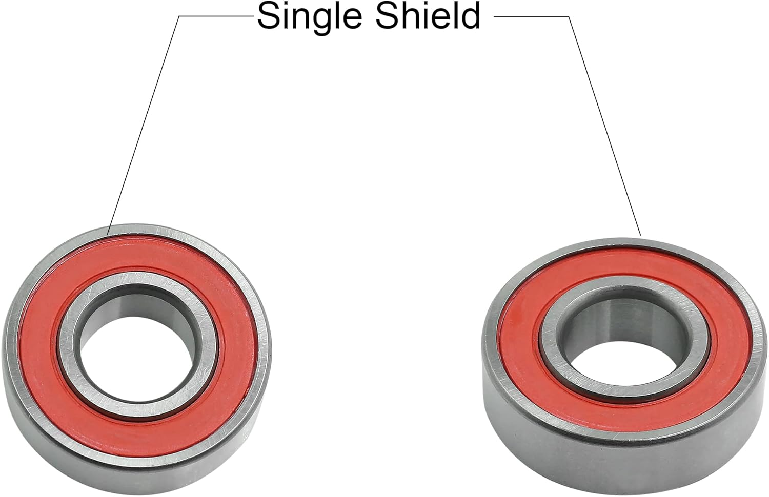 Uxcell 2Pcs 6003RS Deep Groove Sealed Shielded Ball Bearing Universal 35 X 17 X 10Mm Replacement Red Silver Tone image number 5