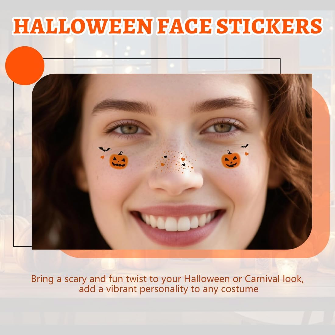 BCHKO 4 Designs Skin Friendly Face Tattoos Suitable for Women - Ideal for Halloween, Festivals, Parties, Costumes and Makeup Styling (Glitter) image number 1