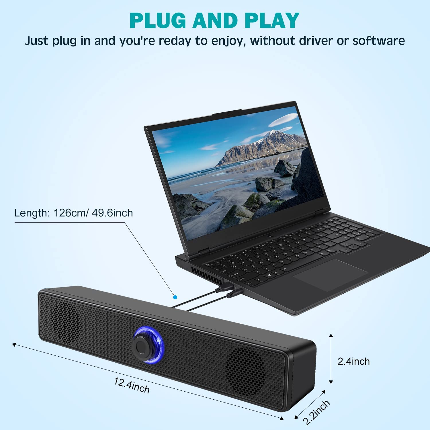 Computer Speakers, PC Wired Desktop Speakers 2.0 Stereo Sound USB Powered Laptop Speakers for Computer, Desktop, Tablet, PC, Mac, Pad, Cellphone and More [2021 Version]