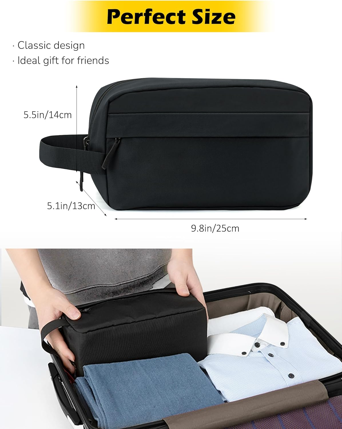 Toiletry Bag for Men, Hanging Cosmetic Bag Travel Accessories, Travel Essentials Shaving Dopp Kit, Mens Travel Bag Toiletries Organizer Case for Business Trips Swim Camping (Green) image number 2