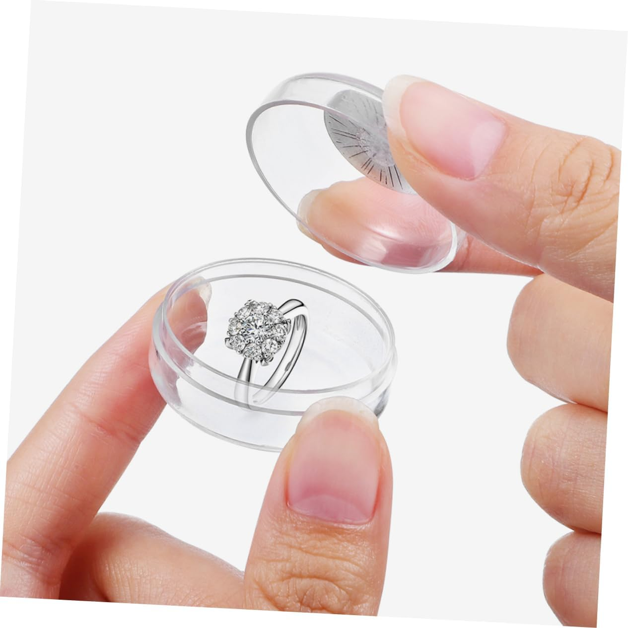 Veemoon 2Pcs First Holy Communion Rosary Box Catholic Trinket Box Metal Packaging Case For image number 1