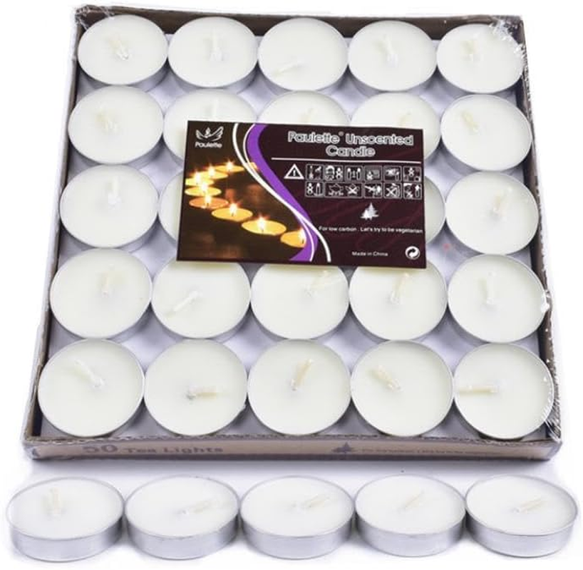AIMALL Bulk Tealight Candles, 10-1000X Set, Long-Lasting Paraffin Wax with Cotton Wick for Weddings, Parties, Ambience Lighting image number 2