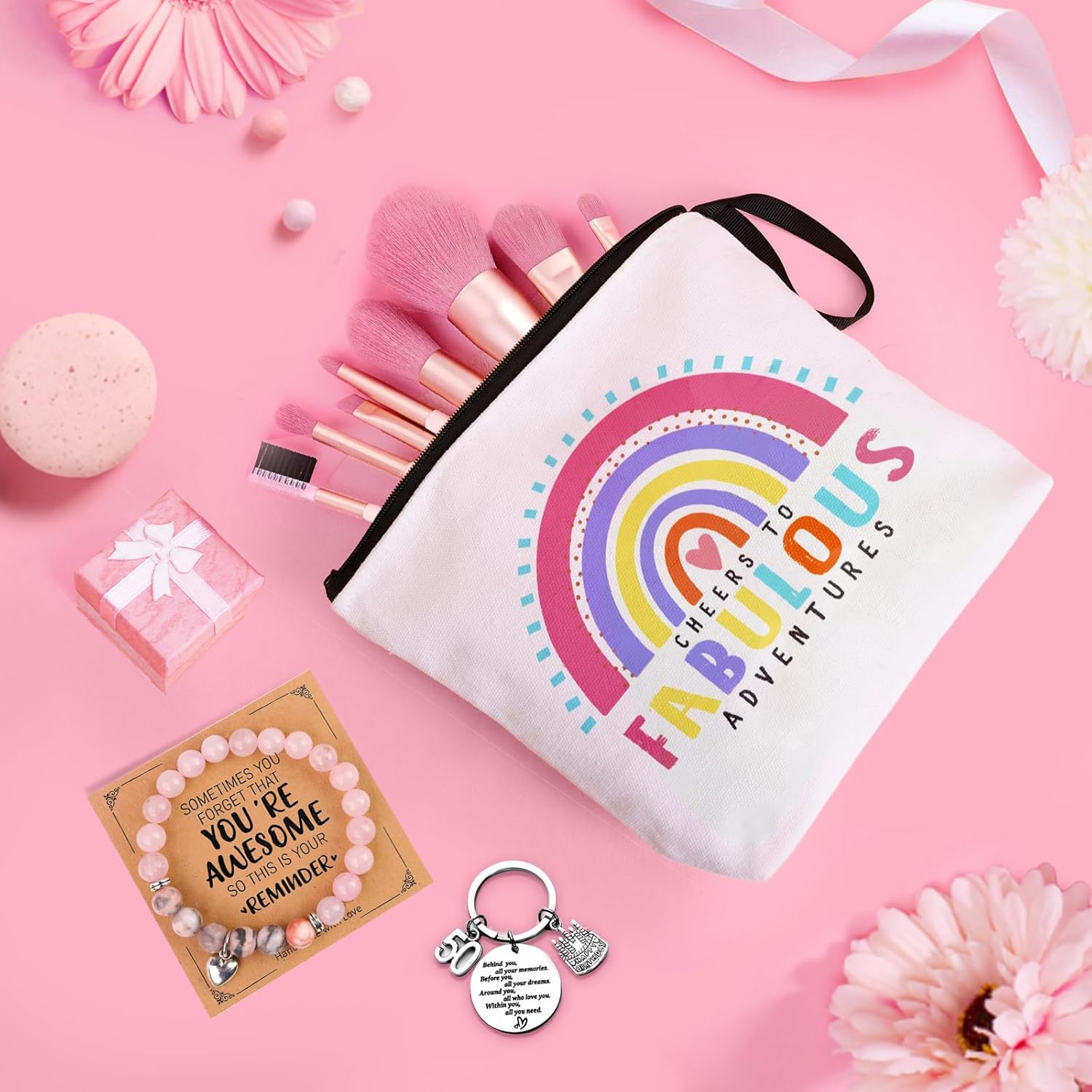 50Th Birthday Gifts for Women, Her 50 Years Old Gift Ideas Happy Hamper Pamper Set Present Basket, Friends Sisters Wife Bestie Girlfriend Mum Born in 1975 image number 1