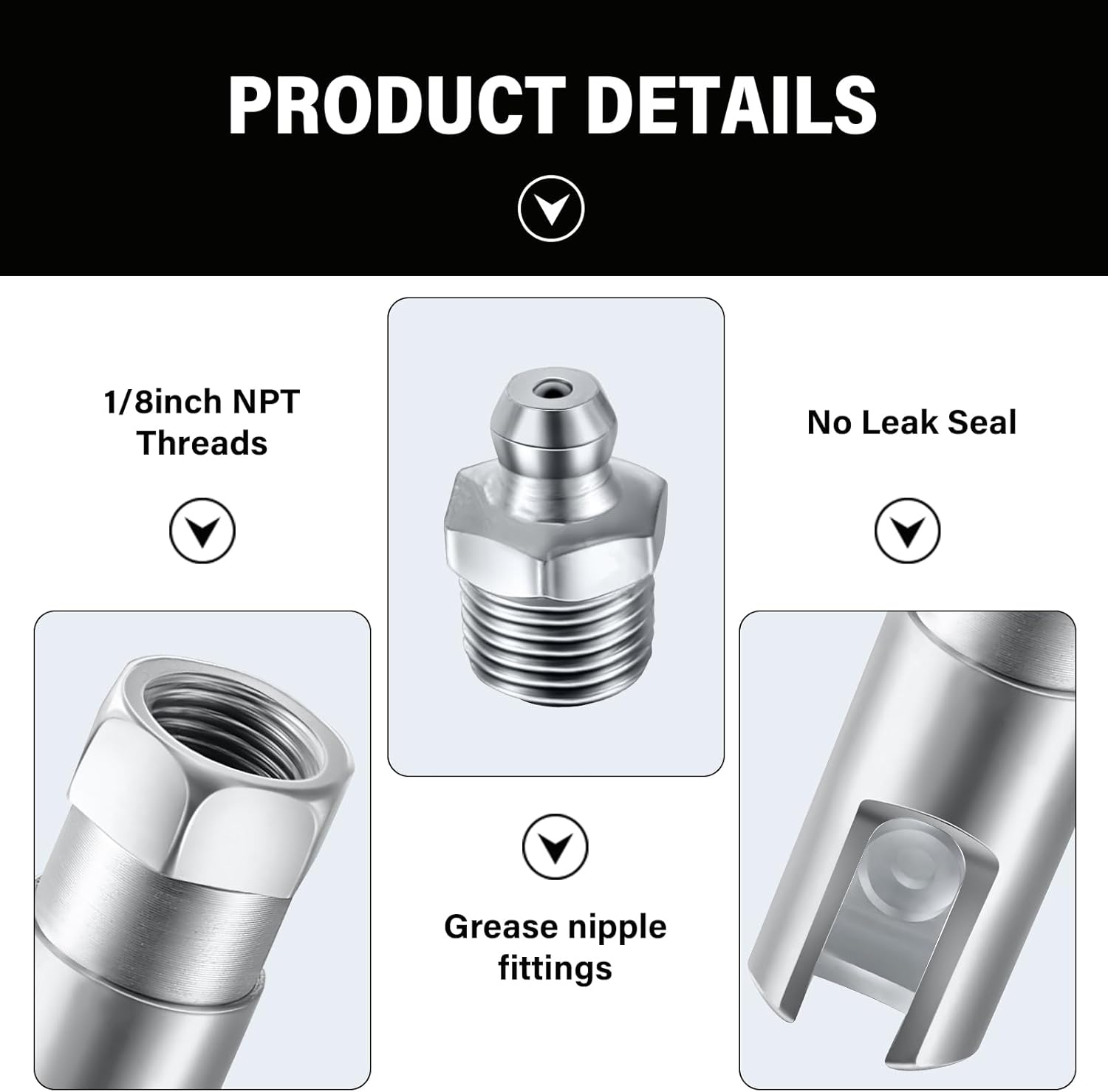 90 Degree Grease Coupler, Push-On Slotted Right Angle Grease Fitting Fits Standard 1/8" NPT Hoses, Universal Car & Industrial Grease Coupler Accessory for Efficient Lubrication and Maintenance image number 1