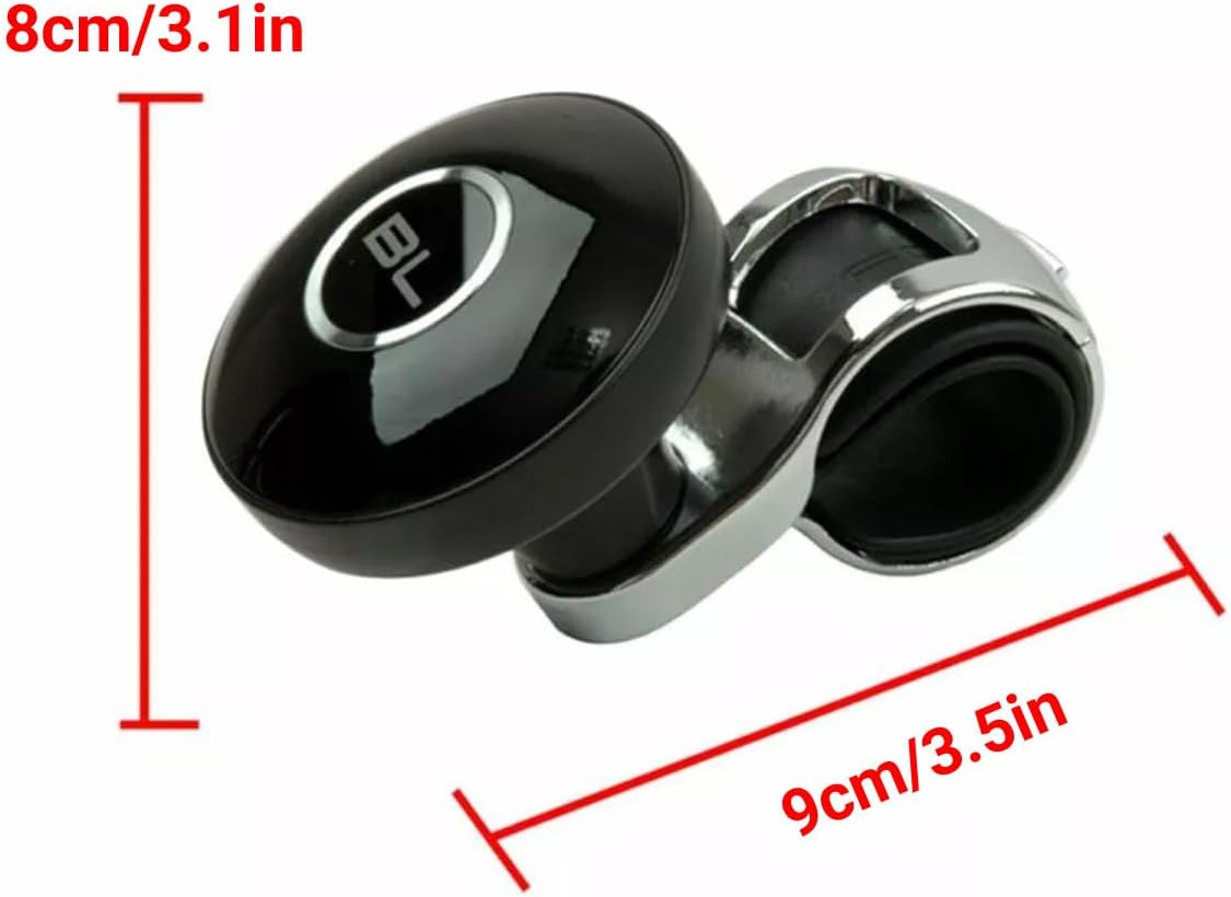 AIMALL Steering Wheel Booster Knob 3.5X3.1In Aluminium Alloy Power Handle Spinner Ball with ABS Plated Surface and Rubber Lining for Easy Turning Control in Car image number 5