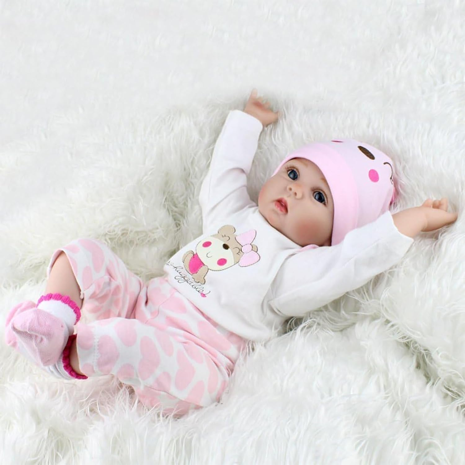 Lifelike Reborn Baby Dolls 22 Inch 55Cm Soft Silicone Vinyl Reborn Toddler Dolls Handmade Baby Reborn Xmas Gift Cheap Reborn Dolls Toy Gift Real Life Dolls Toddler image number 6