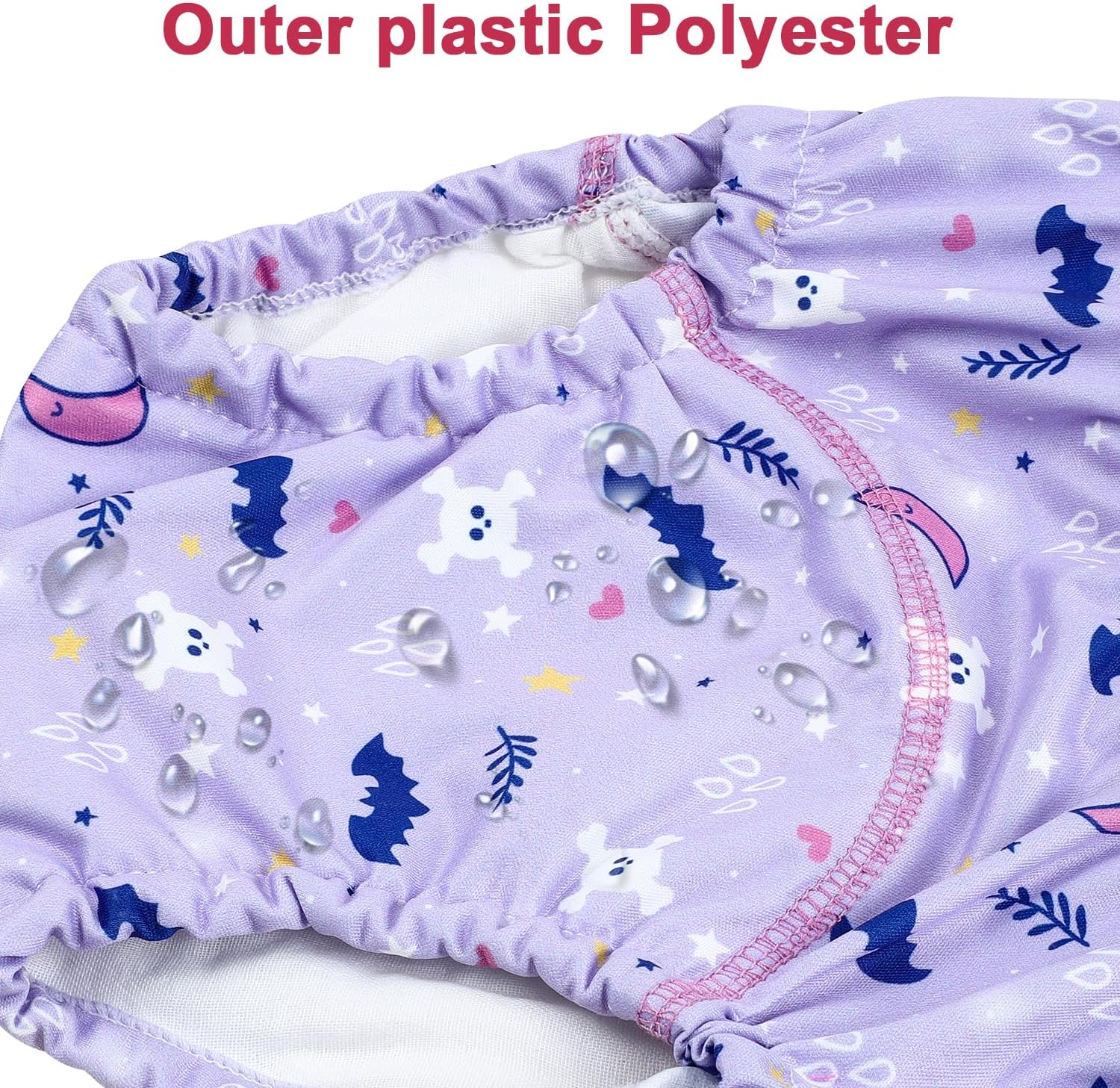 Moomoo Baby Waterproof Potty Training Underwear 6 Packs Absorbent Rubber Training Pants for Girls Cotton 6T - Blue image number 3