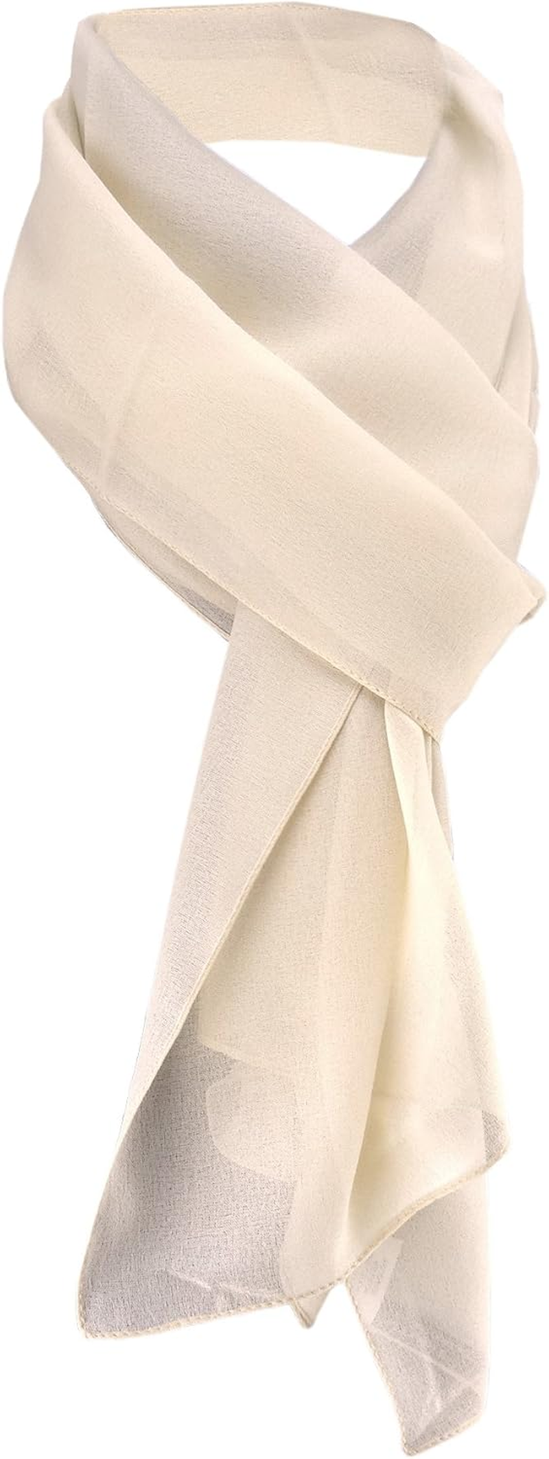 Tigertie Women'S Chiffon Scarf in Plain Colour - Scarf Size 160 Cm X 36 Cm - Made in Italy