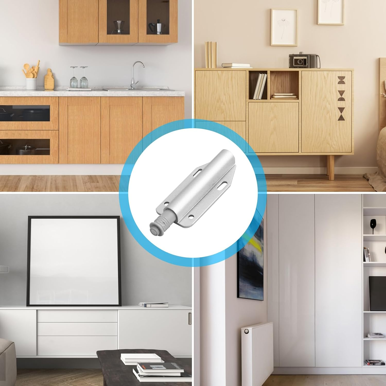 8 Pack Push to Open Door Catches Magnetic Door Push Opener Catch Touch Open Door Latch Open and Close the Door for Door Damper Large Wardrobe Closure