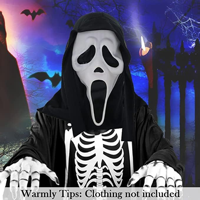 Ghostface Mask Horror Film Mask Scream Mask Party Mask Scary Props Halloween Mask Ghost Mask Masquerade Costume Accessories Suitable for Horror Parties (B) image number 5