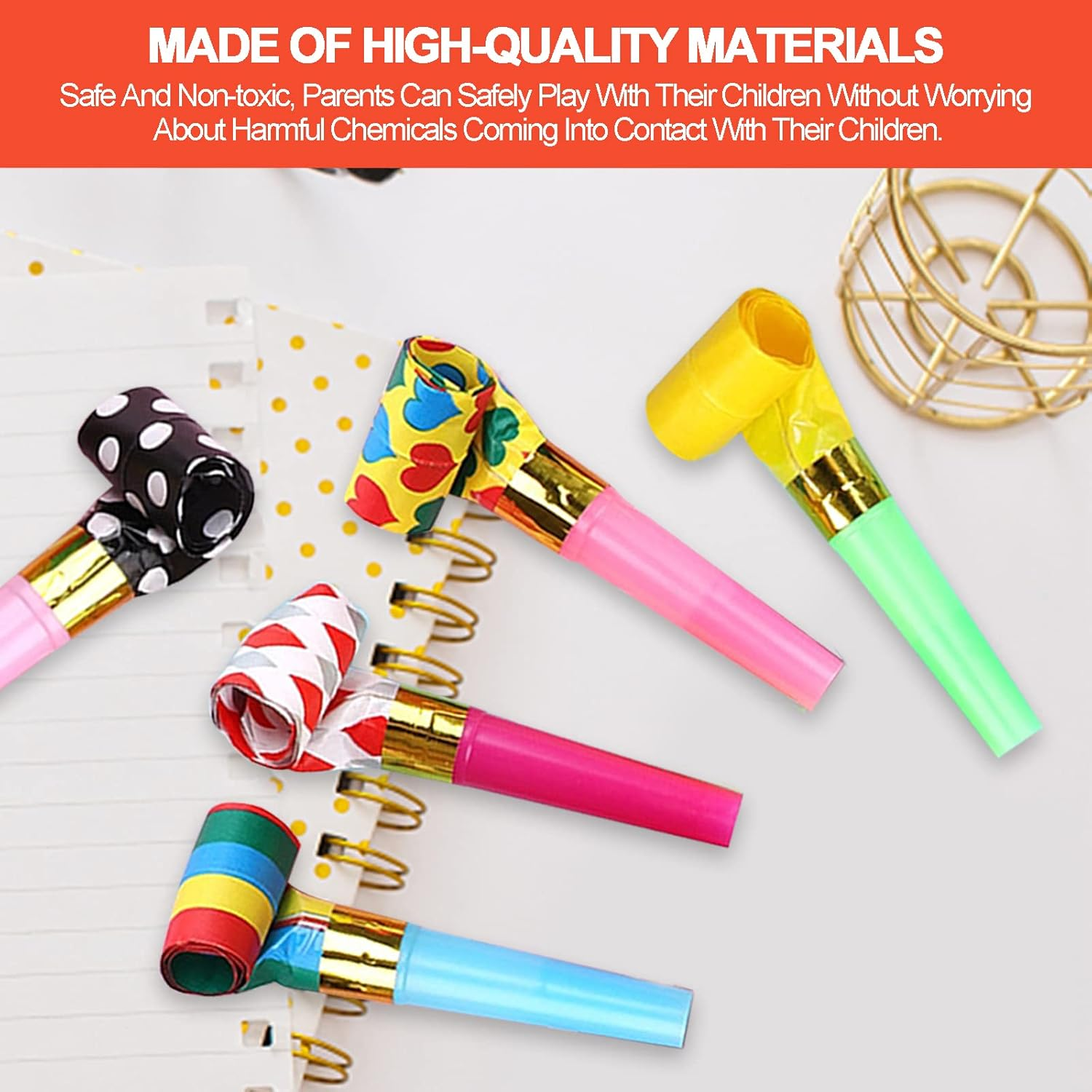 20 PCS Colourful Party Blowers Whistles, Colourful Loot Filler Noise Toy, Blowers Noisemakers, Party Noise Generator, Party Supplies for Birthday Party, Anniversary, Graduation, Wedding, Christmas image number 2