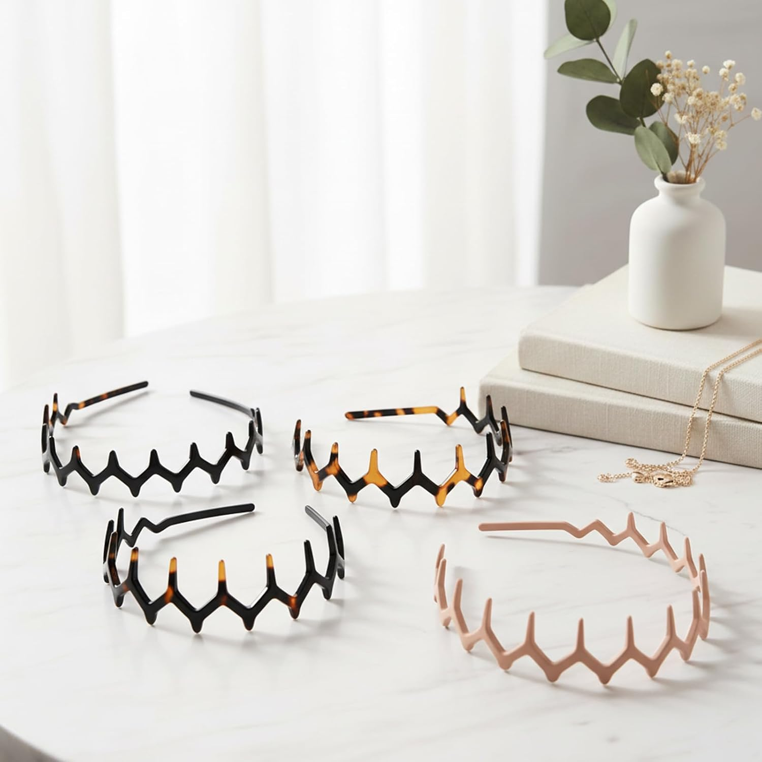 4 Pcs Headbands, Headbands for Women, Zig Zag Headband, Wavy Hair Bands for Women, Non-Slip Comfortable Head Bands, Multiple Colors Available image number 5