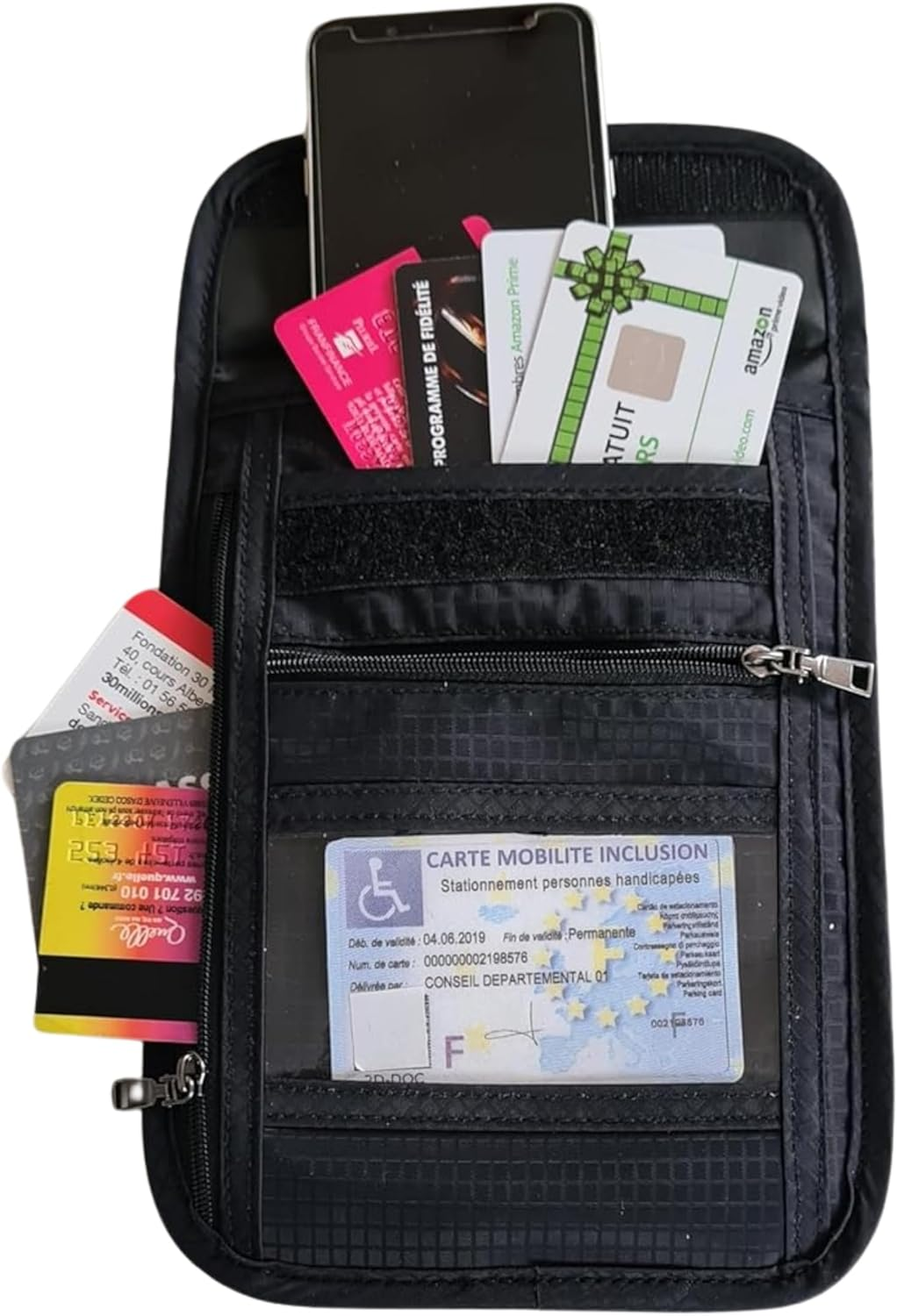 Energy 01 - Crossbody Bag Waterproof RFID Protection Unisex Women Men Kids Phone Passport Biometric ID Cards Bank Card: Blocking RFID Waves at 13.56Mhz