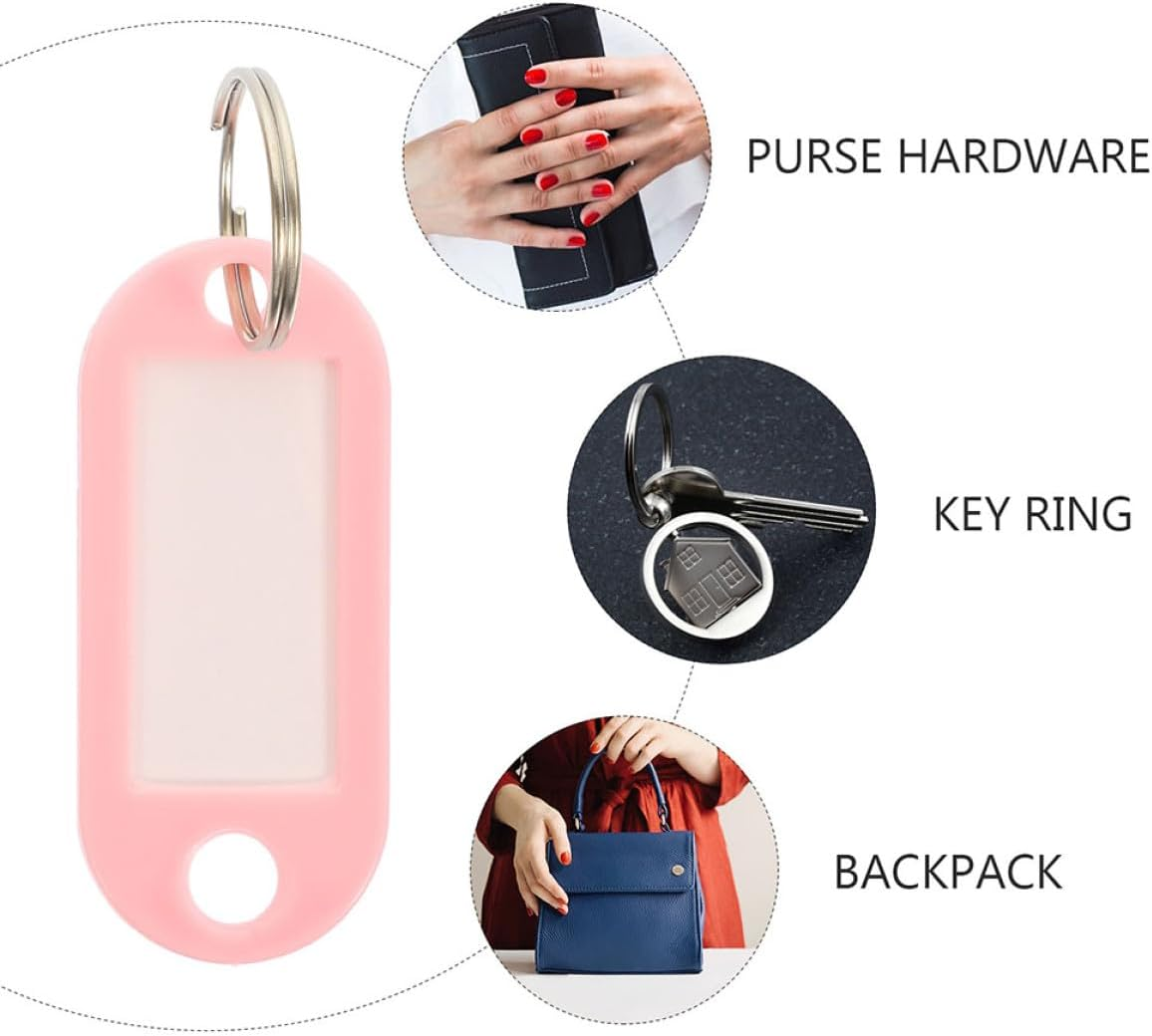 Totority 30PCS Cherry Blossom Pink Keychain Tags with Writable Labels and Rings, Compact Portable Key Identifiers and Luggage Markers for Travel Suitcases and Bag Organization image number 5